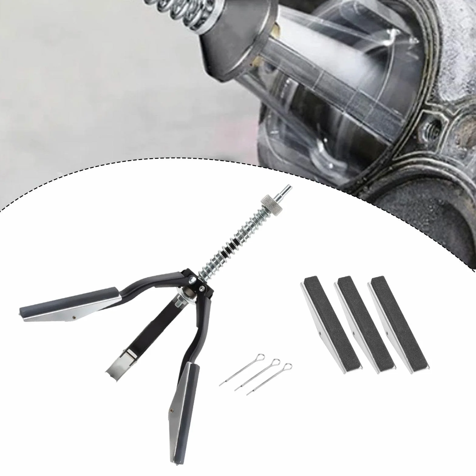 Amagogo Set di utensili per levigatura cilindri motore, utensili per rettifica e lucidatura, 3 ganasce, versatili, facili da installare, sgrassatore, 4inch