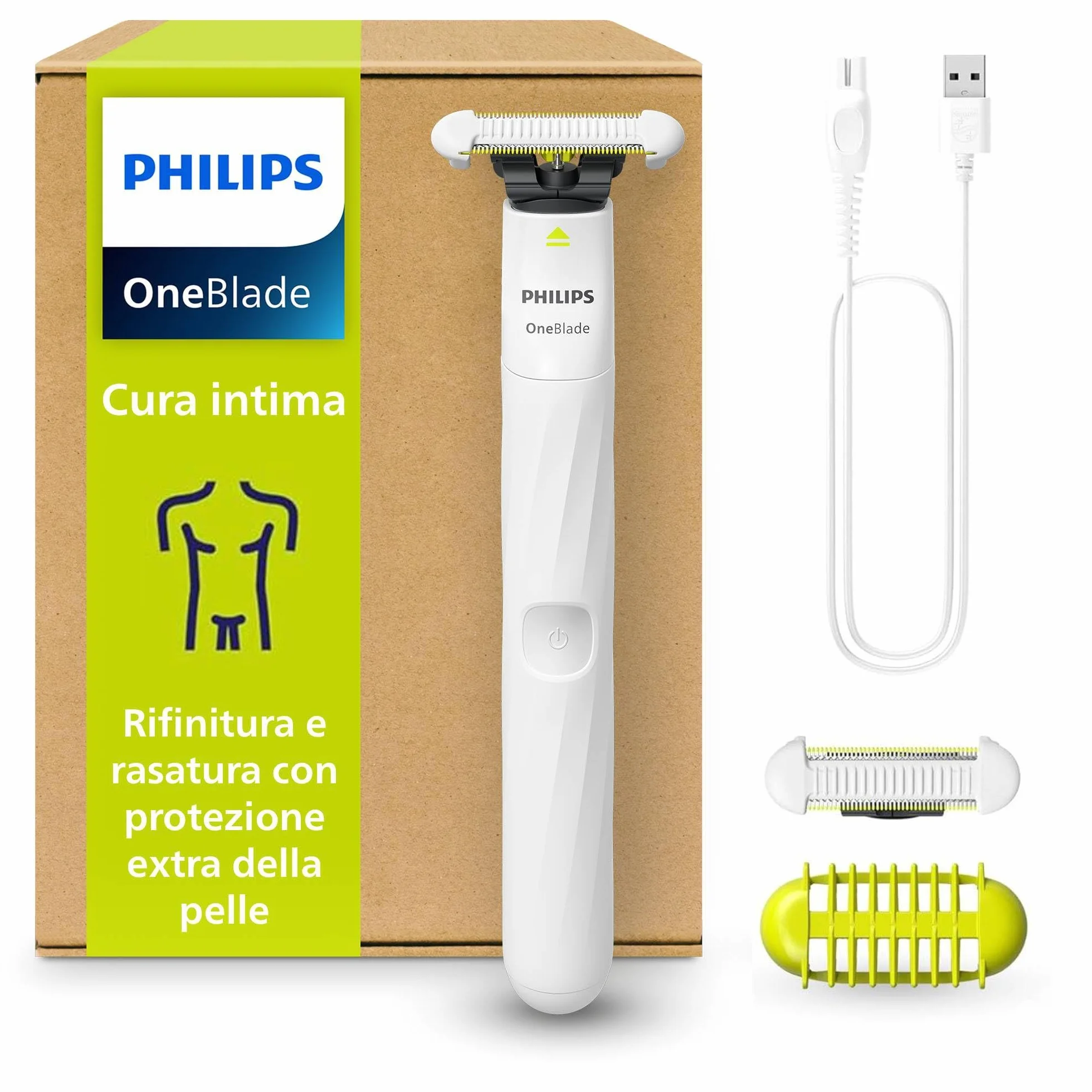 Philips OneBlade Intimate QP1924/30, maszynka do golenia i trymowania z ochroną skóry