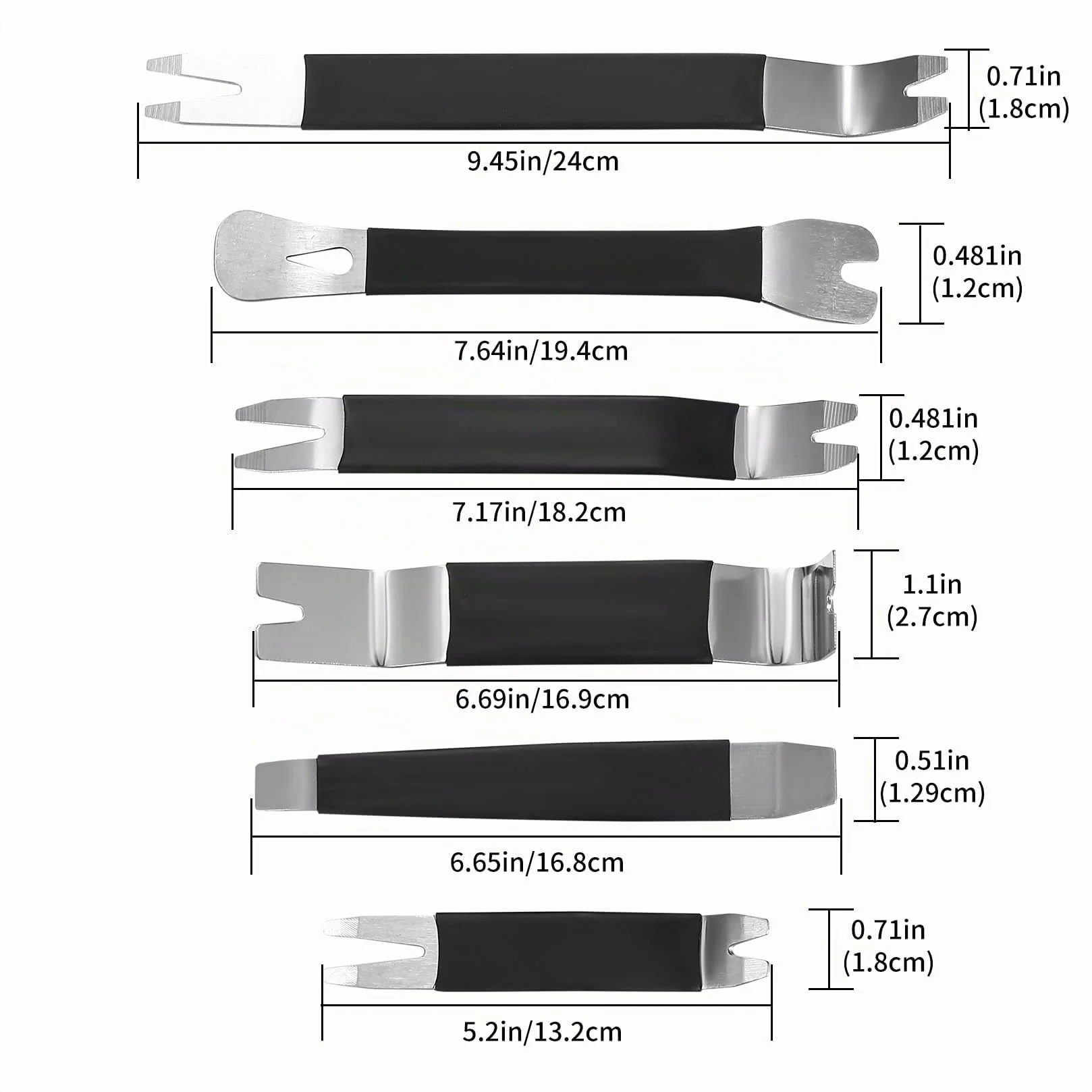 6 Pezzi Kit Smontaggio Pannelli Auto Attrezzo, Kit Leve Plastica Smontaggio Auto, Kit Smontaggio Plastiche Auto, per Rimozione Riparazioni Auto Pannelli Porta, Radio e Cruscotto