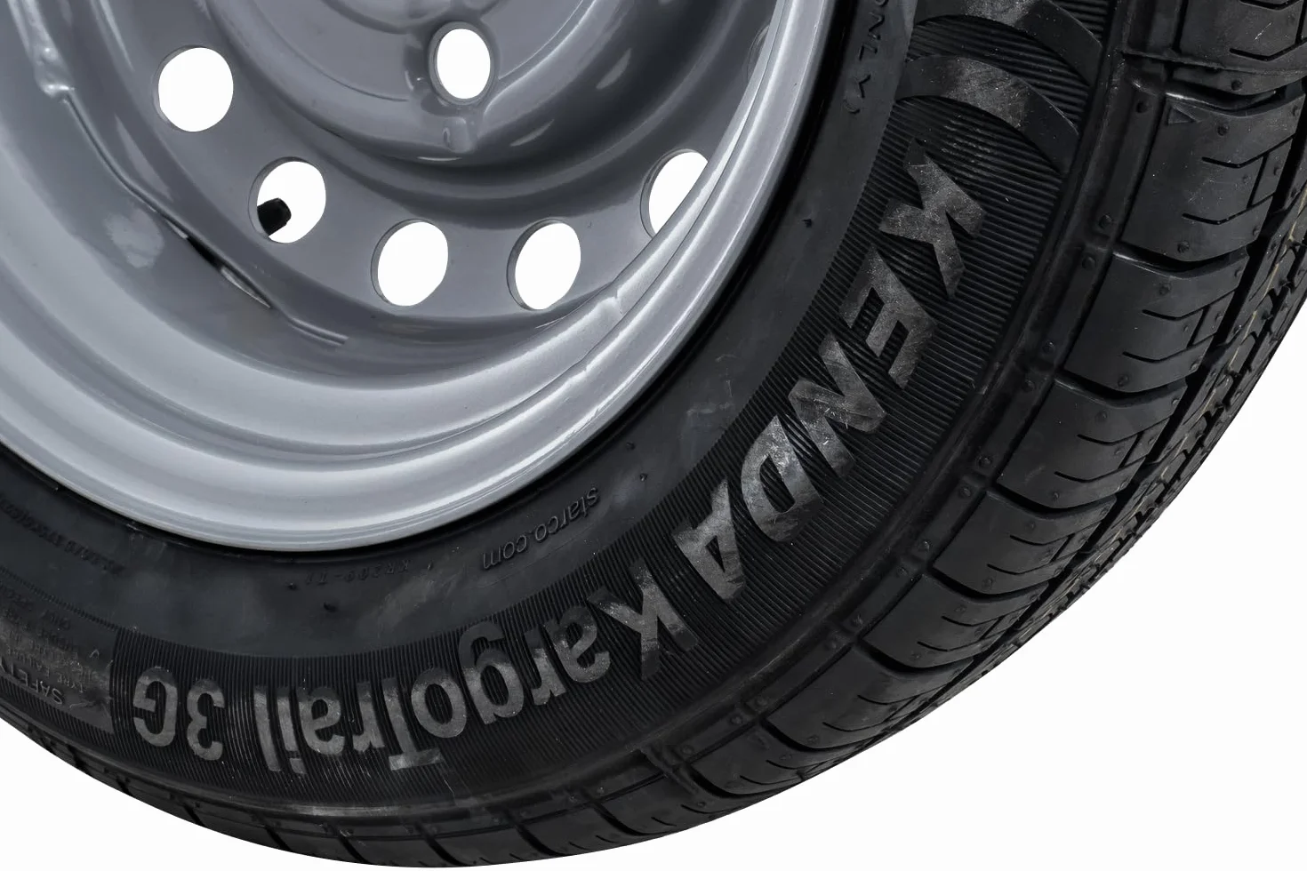 KENDA Ruota per Rimorchio Leggero 155/70 R13 74N, Cerchio in Acciaio 4x130 ET20, Pneumatico KargoTrail 3G per Carrelli da Giardino e Campeggio, Portata Massima 375 kg