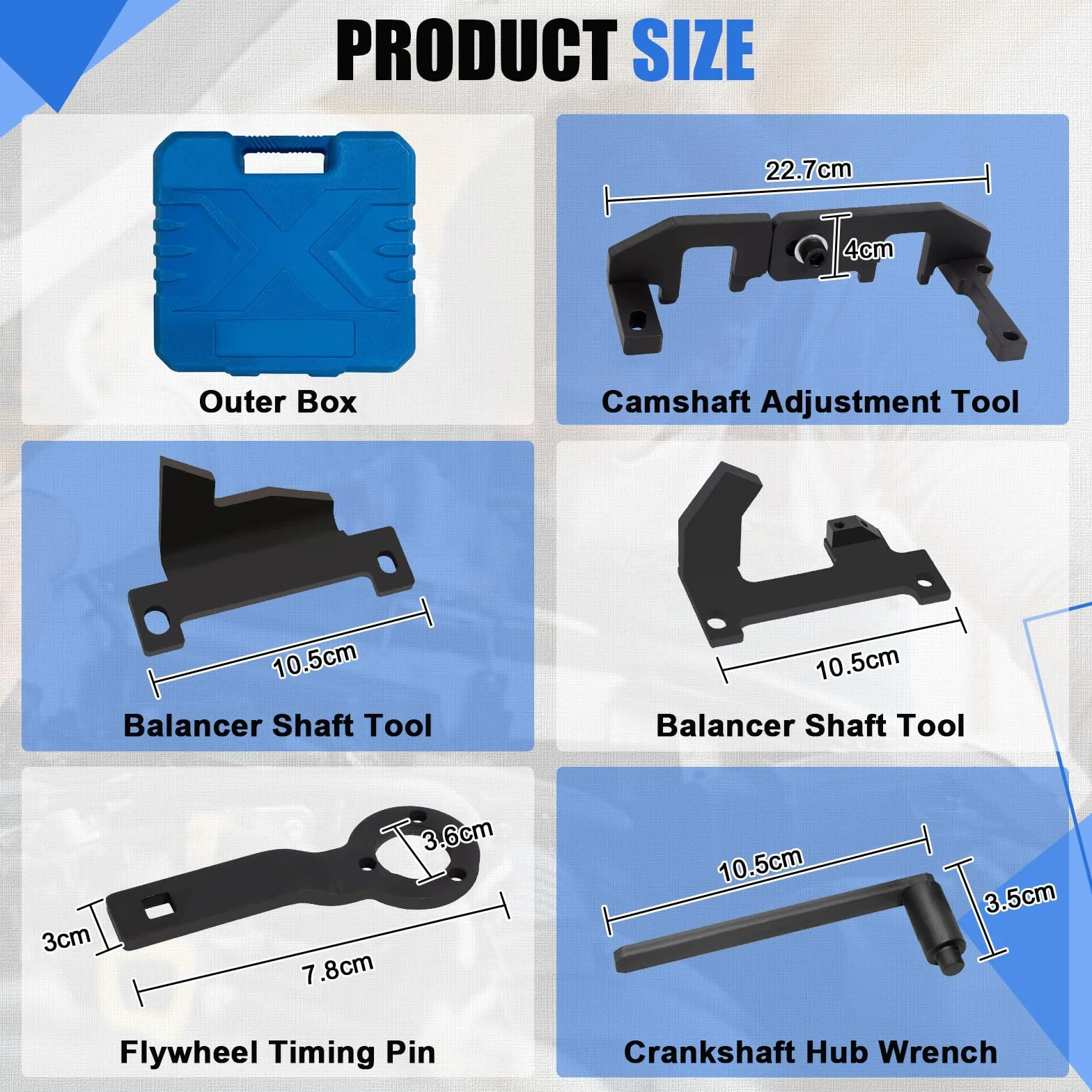 Kit Messa in Fase Motore Strumento Regolazione Compatibile con Peugeot 1.0 VTi 1.2 VTi 108 208 308 2008, Citroen, Opel, Toyota 1.0, 1.2, EB0 (ZMZ), EB2 (HMZ) 0109-2A, 0109-2B, 109-2B, 109-2C, 109-2D