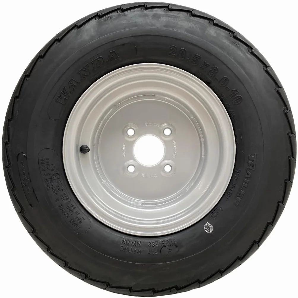 Kit Rimorchio ad Alta Velocità Parnells 20.5x8.00-10 6.00x10 4/100 Cerchioni Mozzi M12 100 PCD 35x35-4 Strati 520 mm 412 kg