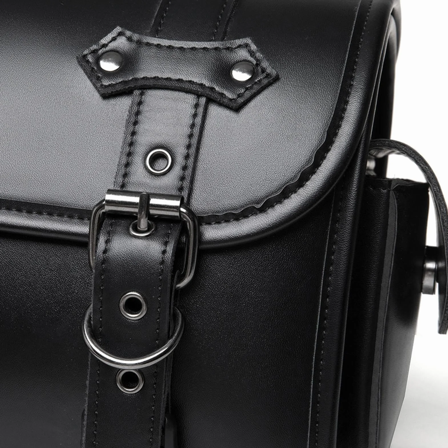 Borse posteriori per moto in pelle marrone scuro resistente alle intemperie grande capacità per cruiser classico