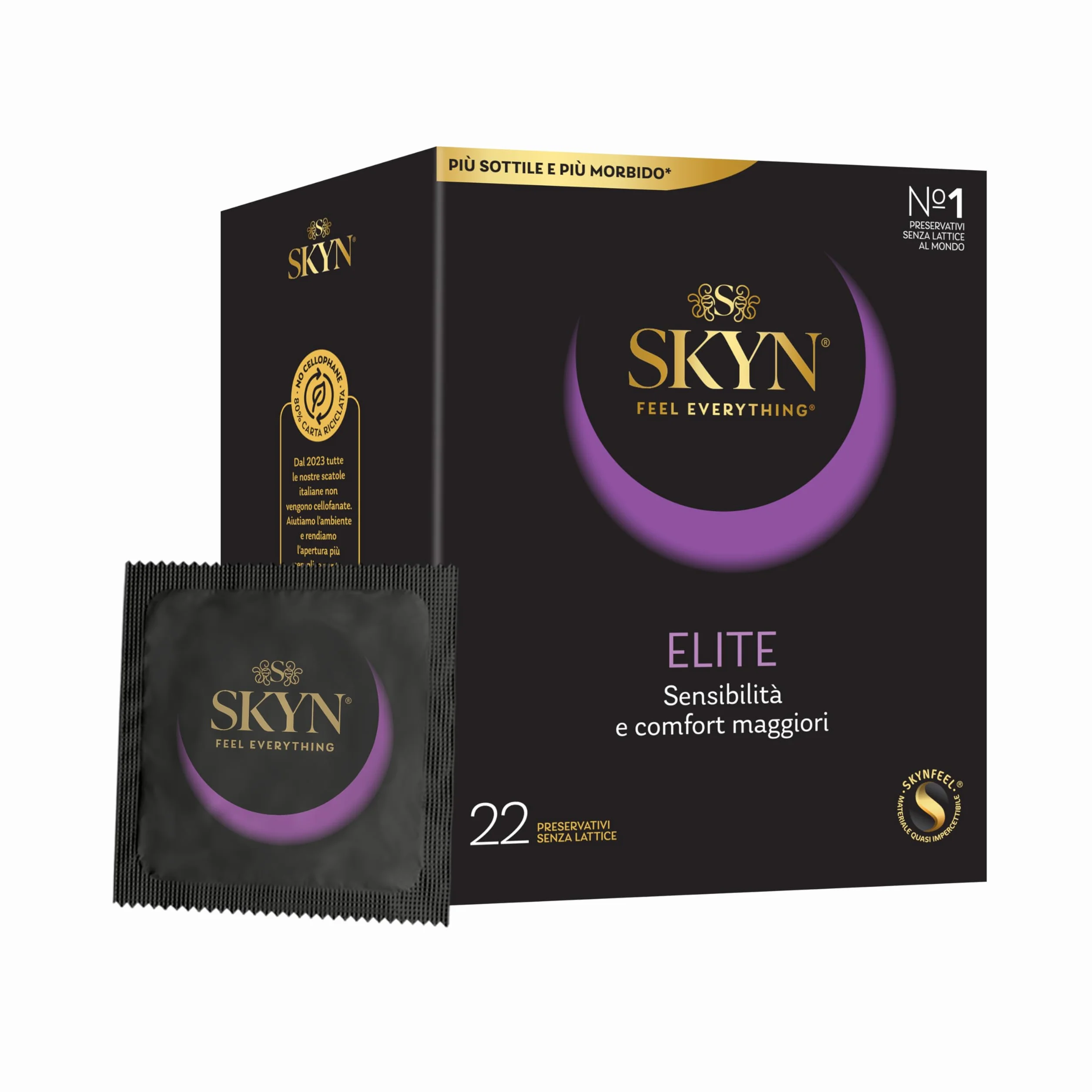 SKYN Elite Preservativi Senza Lattice Poliisoprene Ultramorbidi Ultrasottili 22 Pezzi