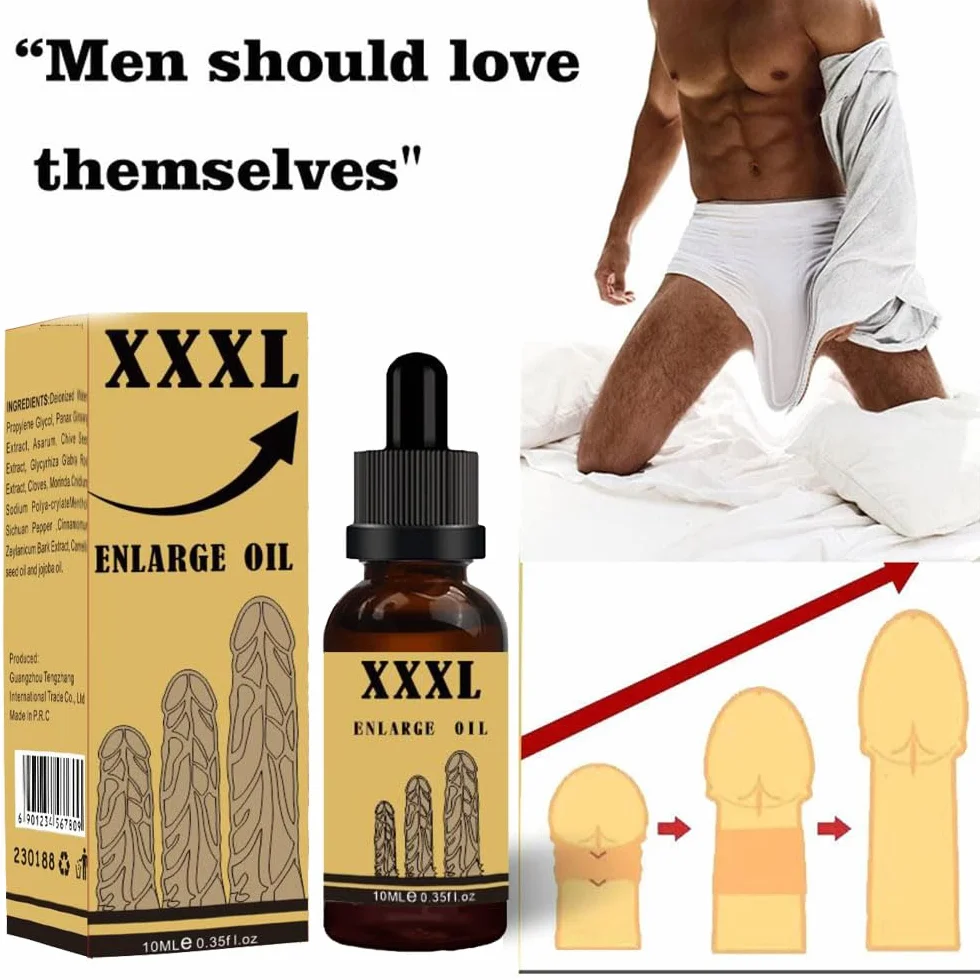 Olio essenziale 10 ml per uomo, olio per ingrandimento del pene extra forte, miglioramento erezione (2 pezzi)