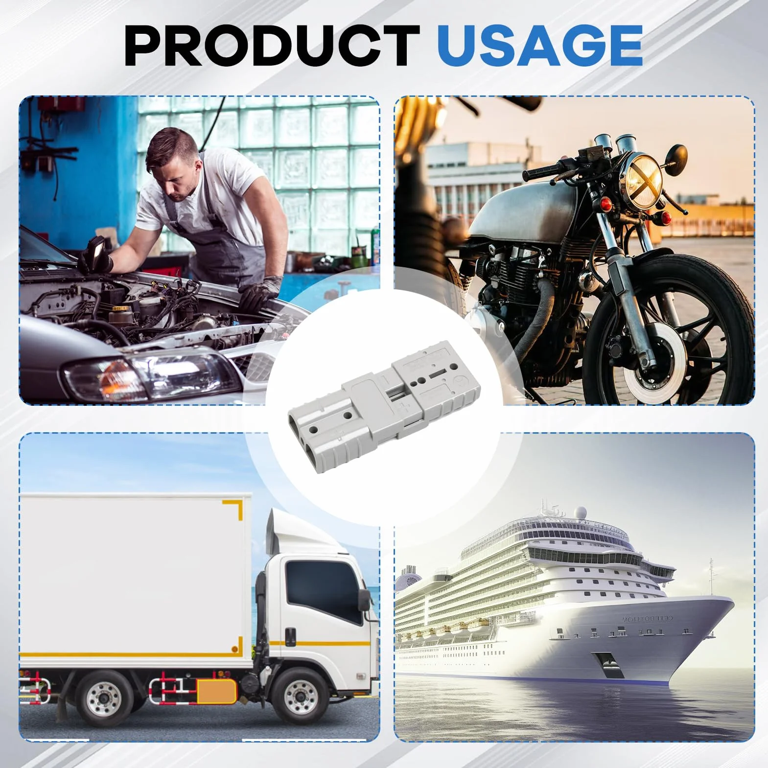 50A 600V Connettore di Batteria, 4 Pz Connettore per Batteria Connessione Rapida, Alimentazione modulare 50A, presa per batteria da 50 ampere, per Auto, Rimorchio, Winch Trailer Verricello, Nave