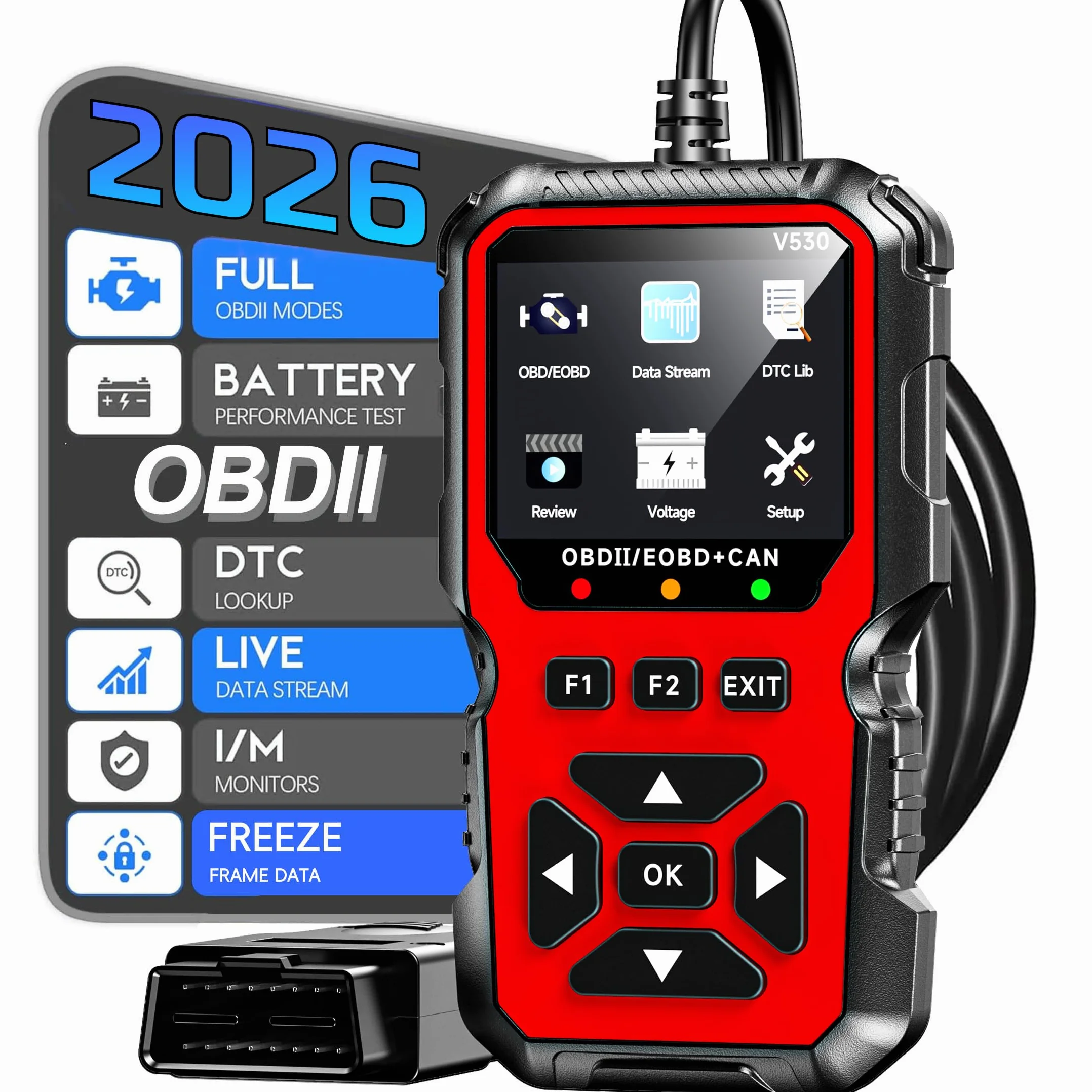 OBD2 Diagnosi Scanner Professionale Italiano EOBD CAN Lettore Errore Motore per Audi BMW VW Rosso