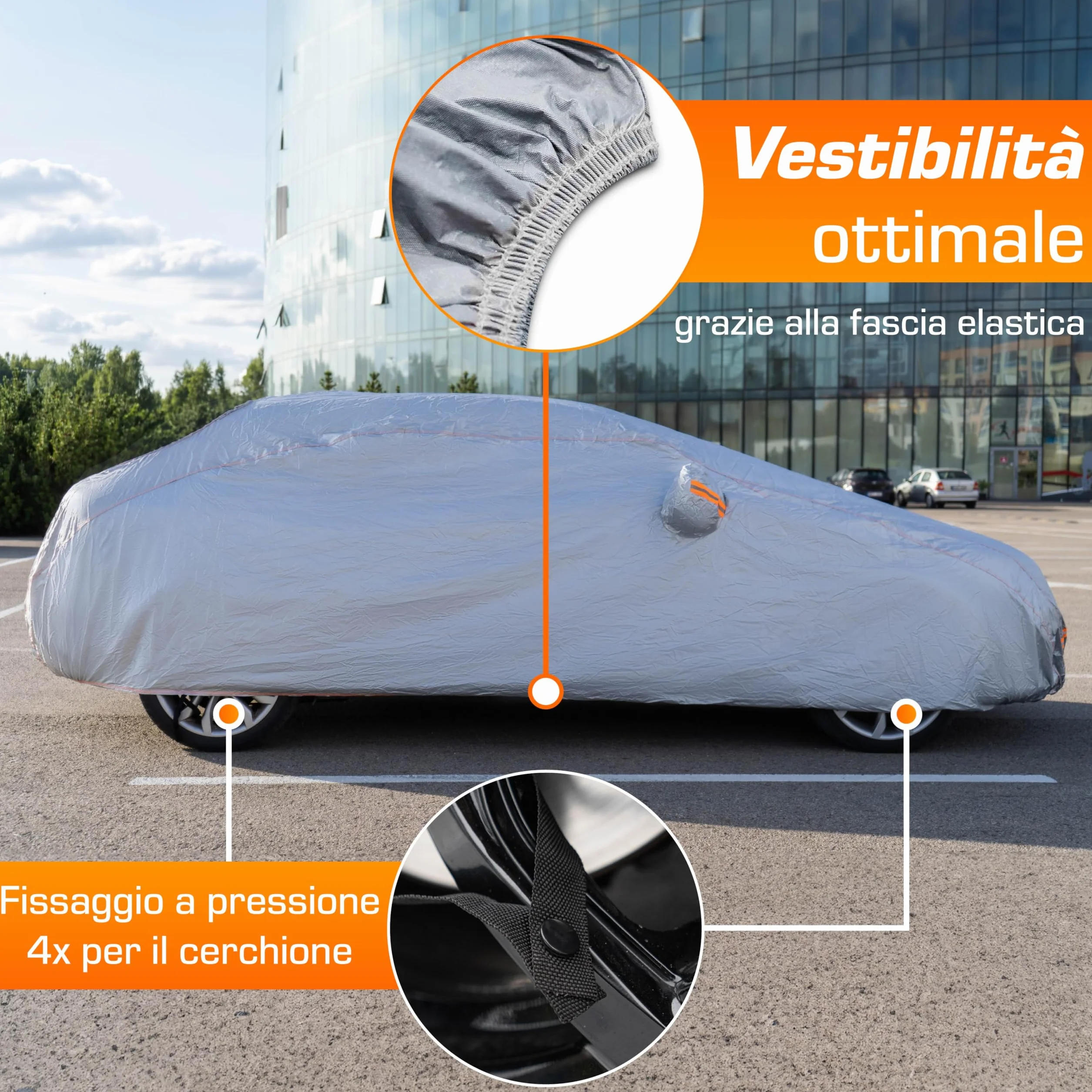 Upgrade4cars Telo Copriauto da Esterno | Copertura Suv Universale Antigraffio per Estivo e Invernale | Suv M - 432 * 185 * 145 cm