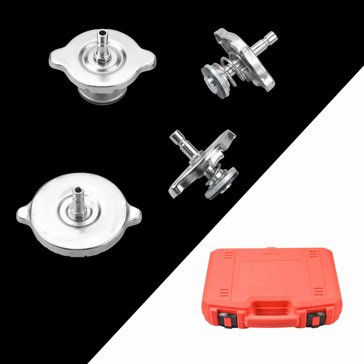 Kit Tester Pressione radiatore Sistema di Raffreddamento 15 Pezzi, Kit rilevatore perdite Serbatoio Acqua Sistema refrigerante