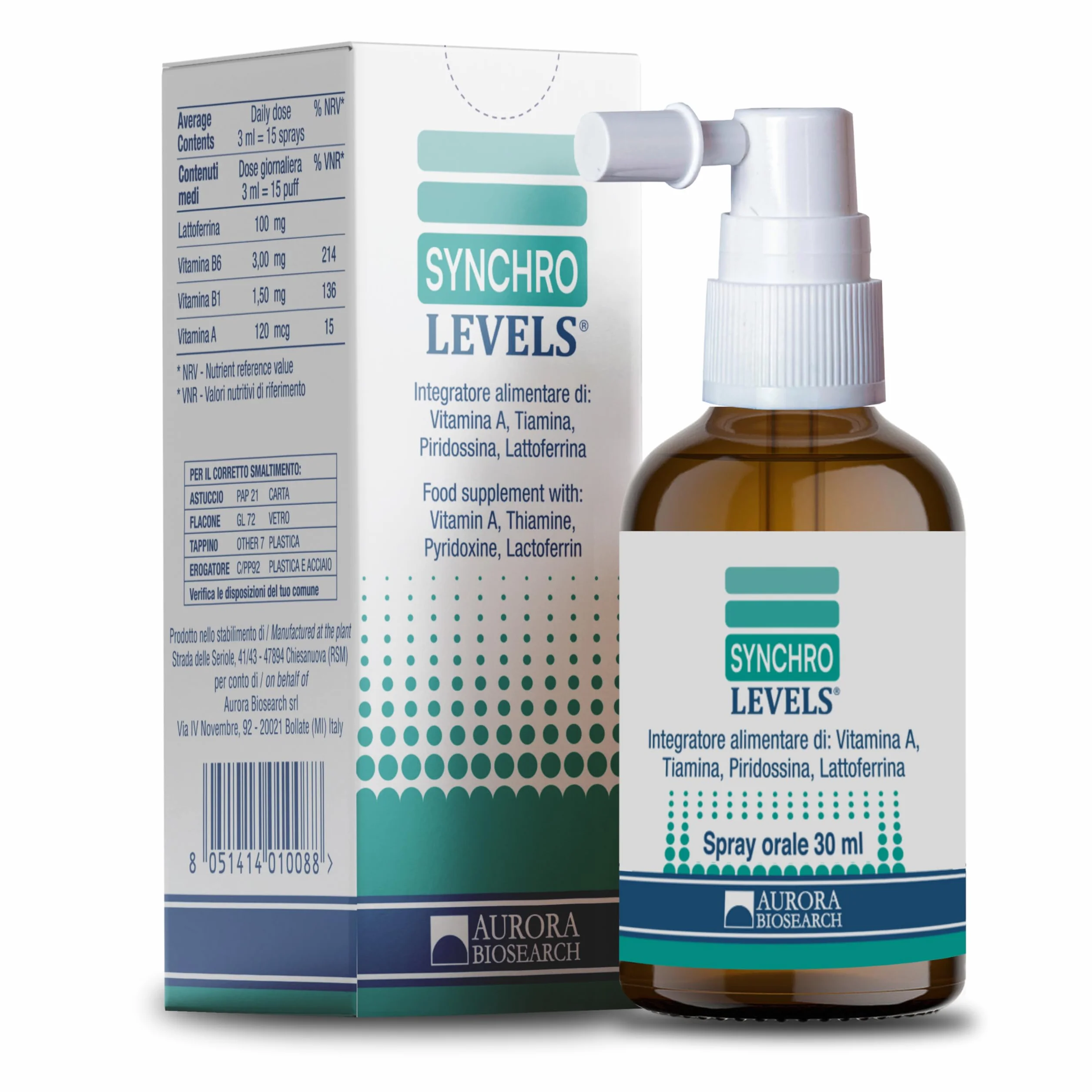 STAMISOMA Spray Sublinguale 30ml Integratore Alimentare con Peptidi di Pesce, L-Cisteina e Multivitaminico