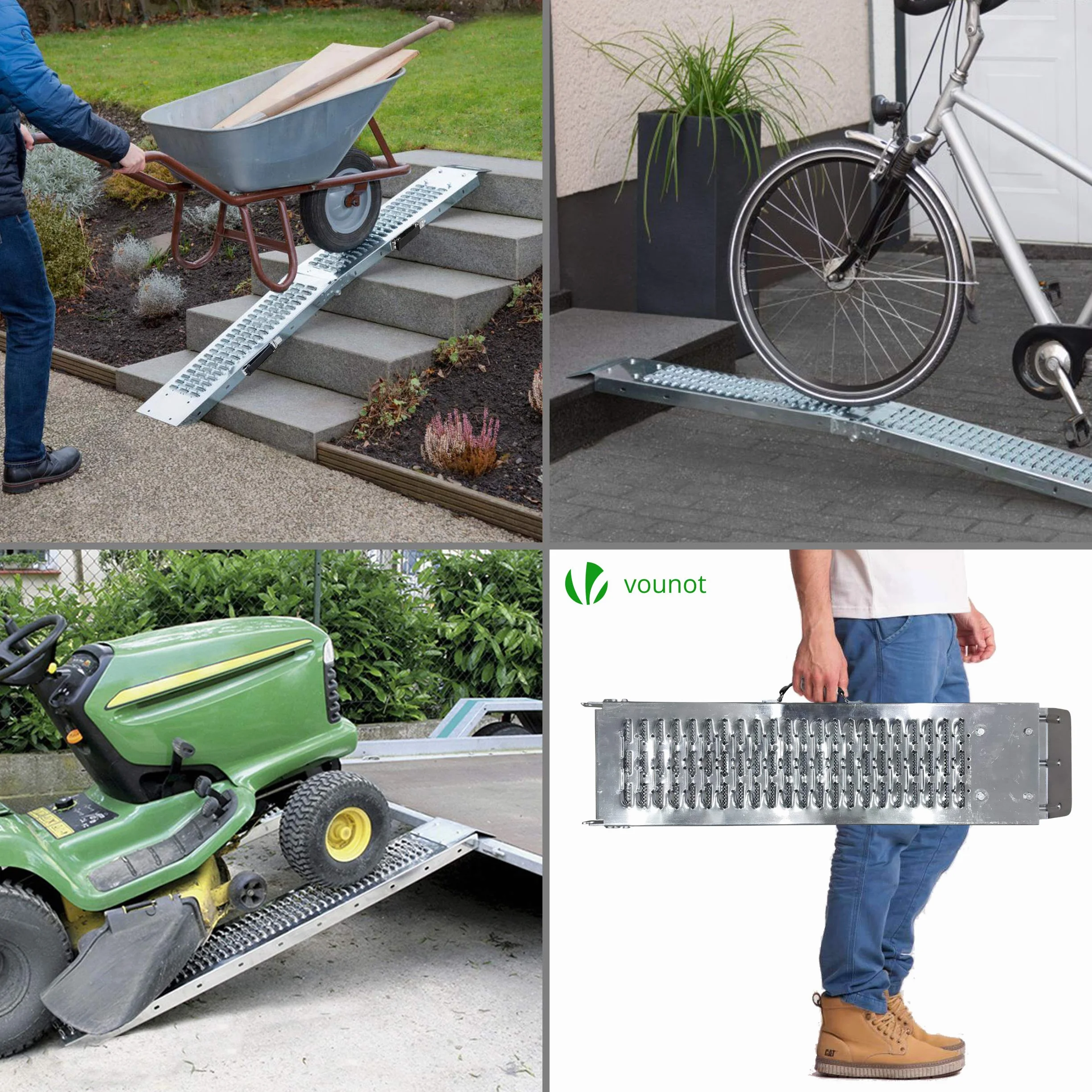 VOUNOT® Rampa Pieghevole 400 kg Max 180x23x4,5 cm per Moto, Carico