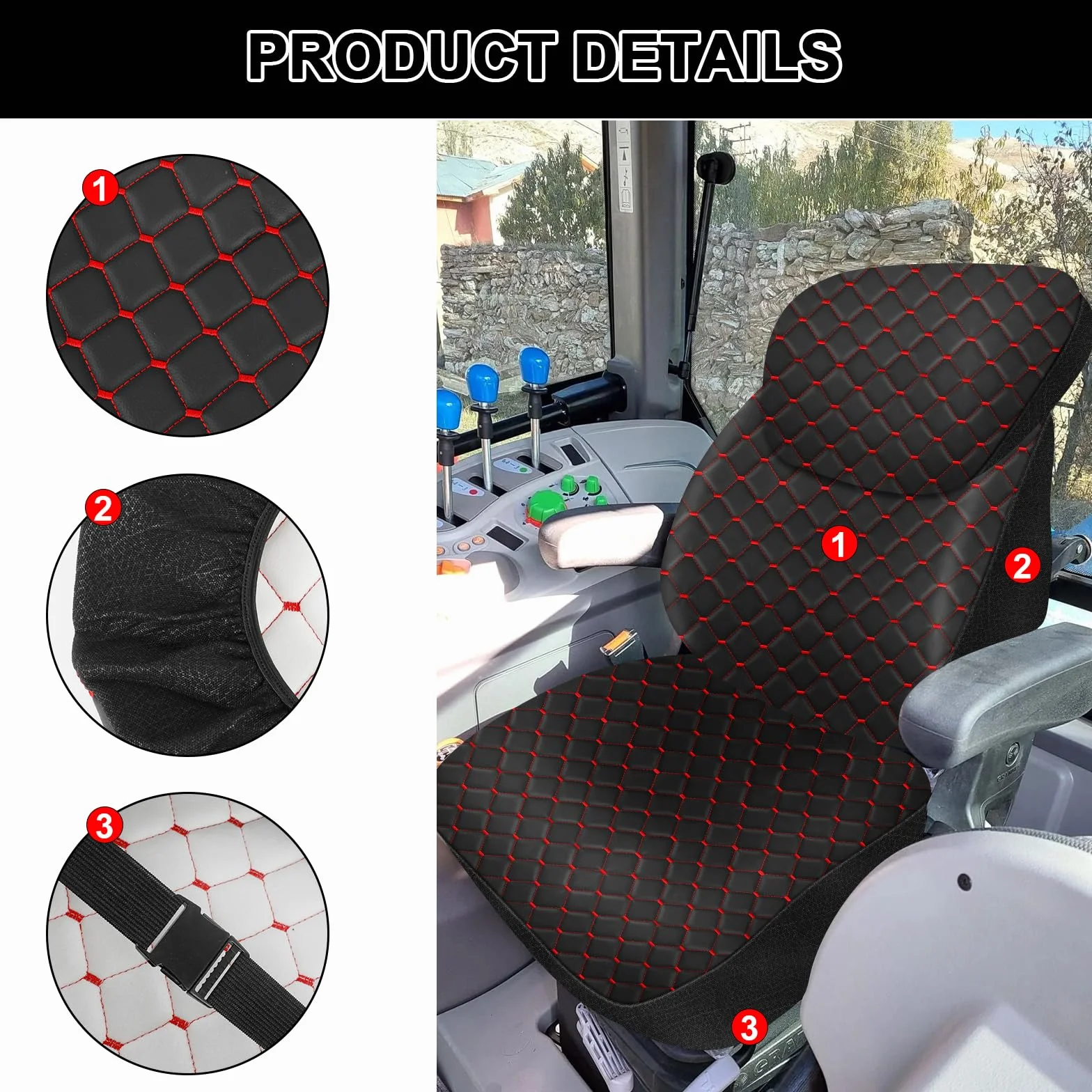 Coprisedile Universale per Trattori con Poggiatesta, Coprisedile per Carrelli Elevatori