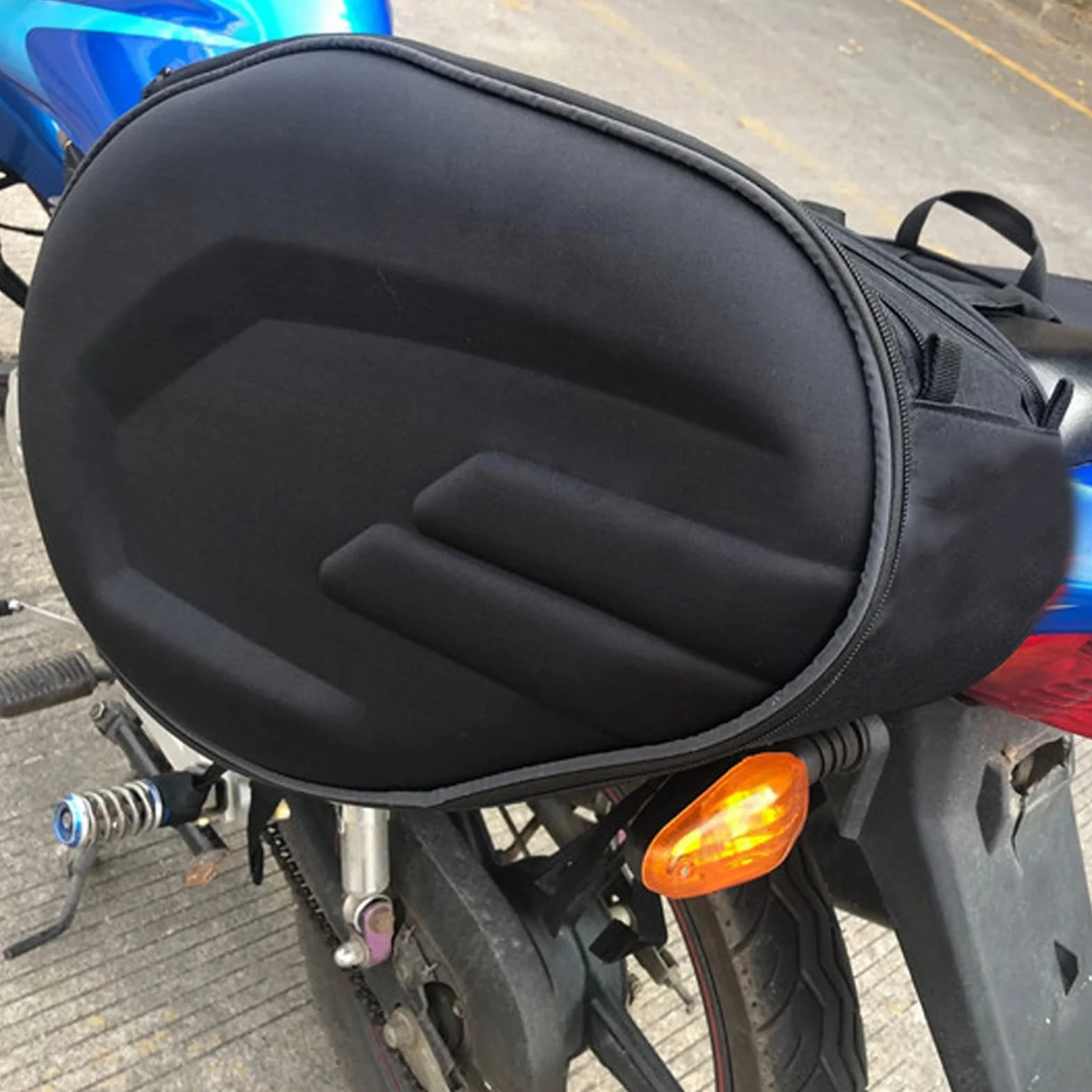 Borsa Sella Moto Impermeabile Tessuto Oxford 600D Grande Capacità Nero