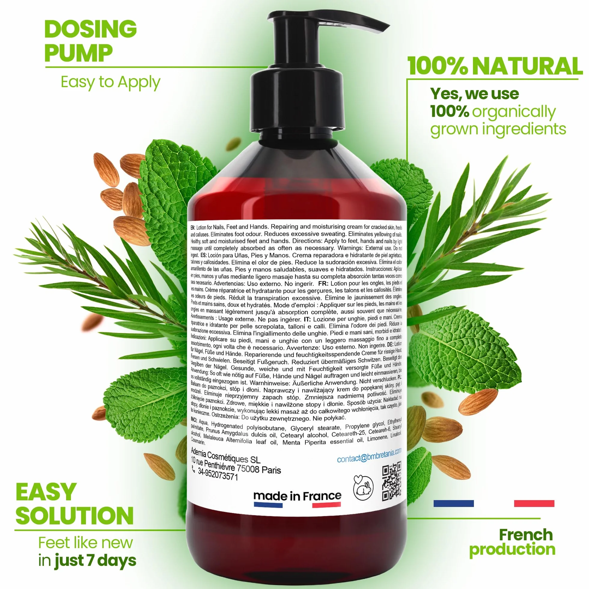 Crema Piedi Anti Fungo Olio Albero di Tè 250 ml Deodorante Piedi