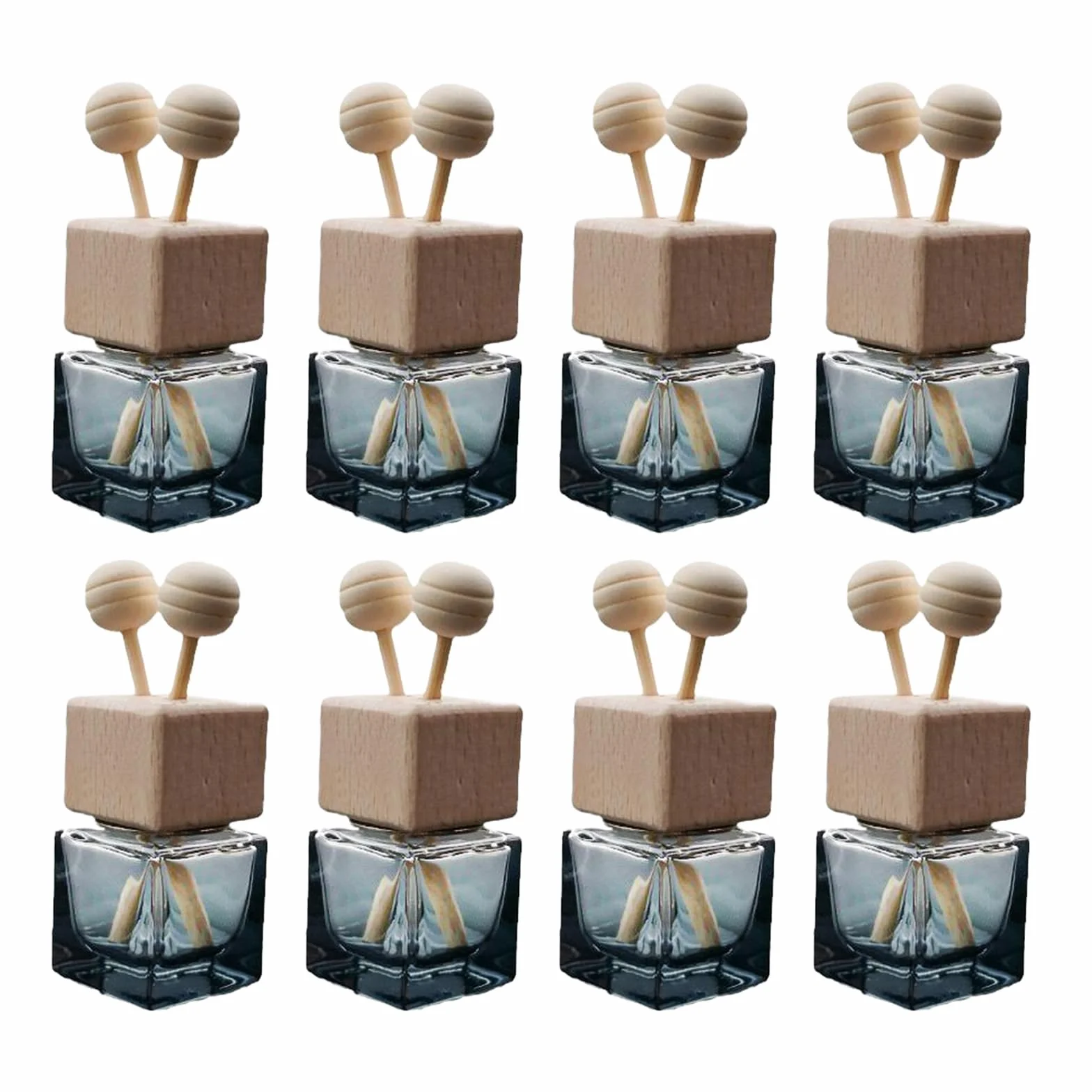 8 Pezzi 8ML Trasparente Ciondolo Profumo Auto Vuota, Bottiglia Deodoranti, Boccette Olio Essenziale, Appeso Aromaterapia Diffusore