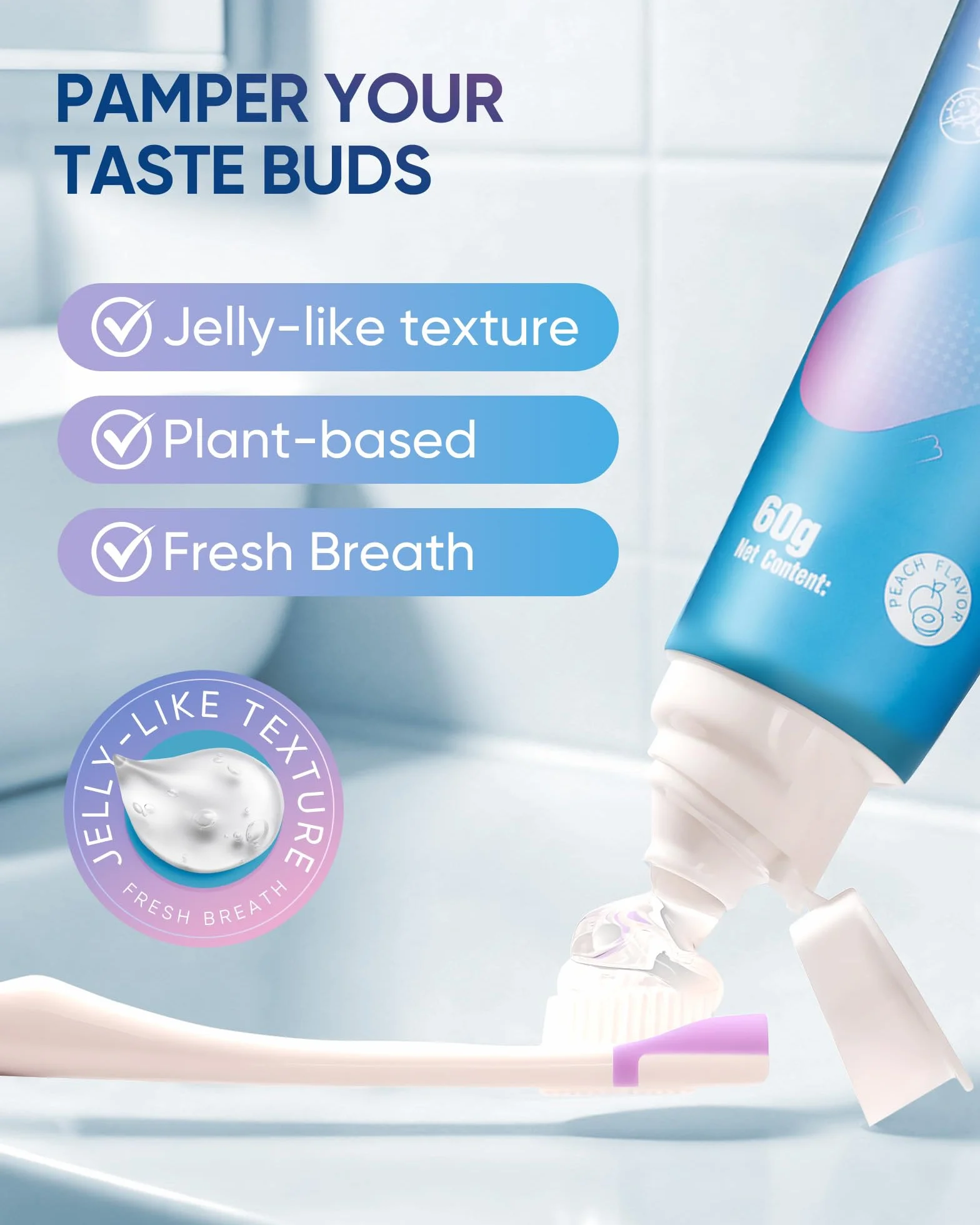 BodyAccel Gel pulisci lingua con spazzola lingua, kit igiene orale alito fresco
