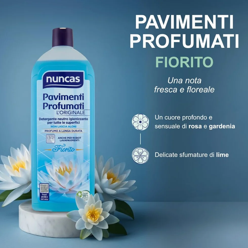 Nuncas Pavimenti Profumati Detergente Fiorito Multipack 3 x 1 litri