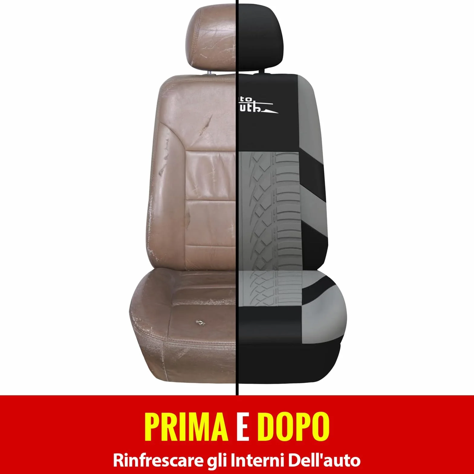 AUTOYOUTH Copri Sedili Auto Universali Compatibile Airbag Laterale Nero Grigio