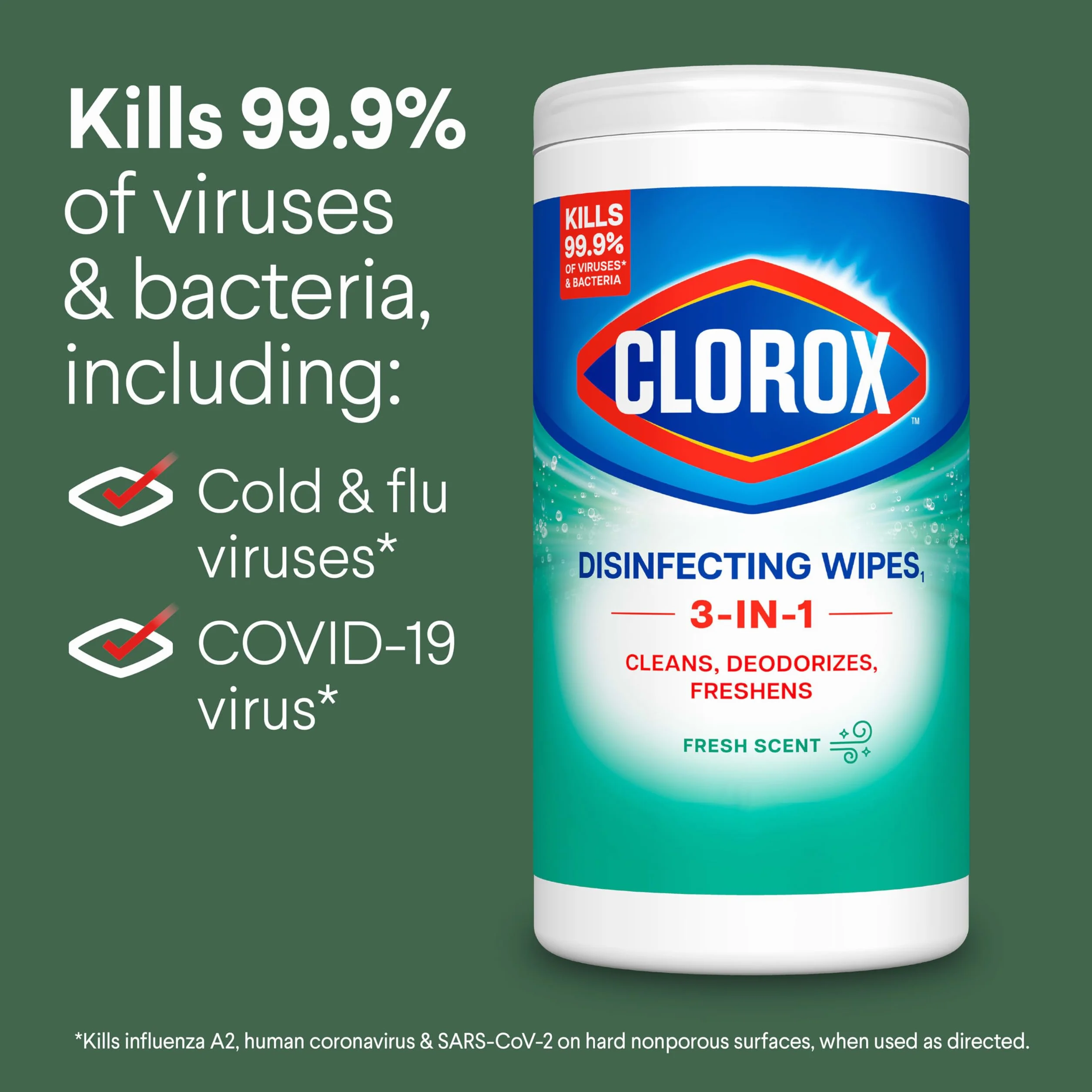 Clorox Salviette disinfettanti profumo fresco 35 pezzi