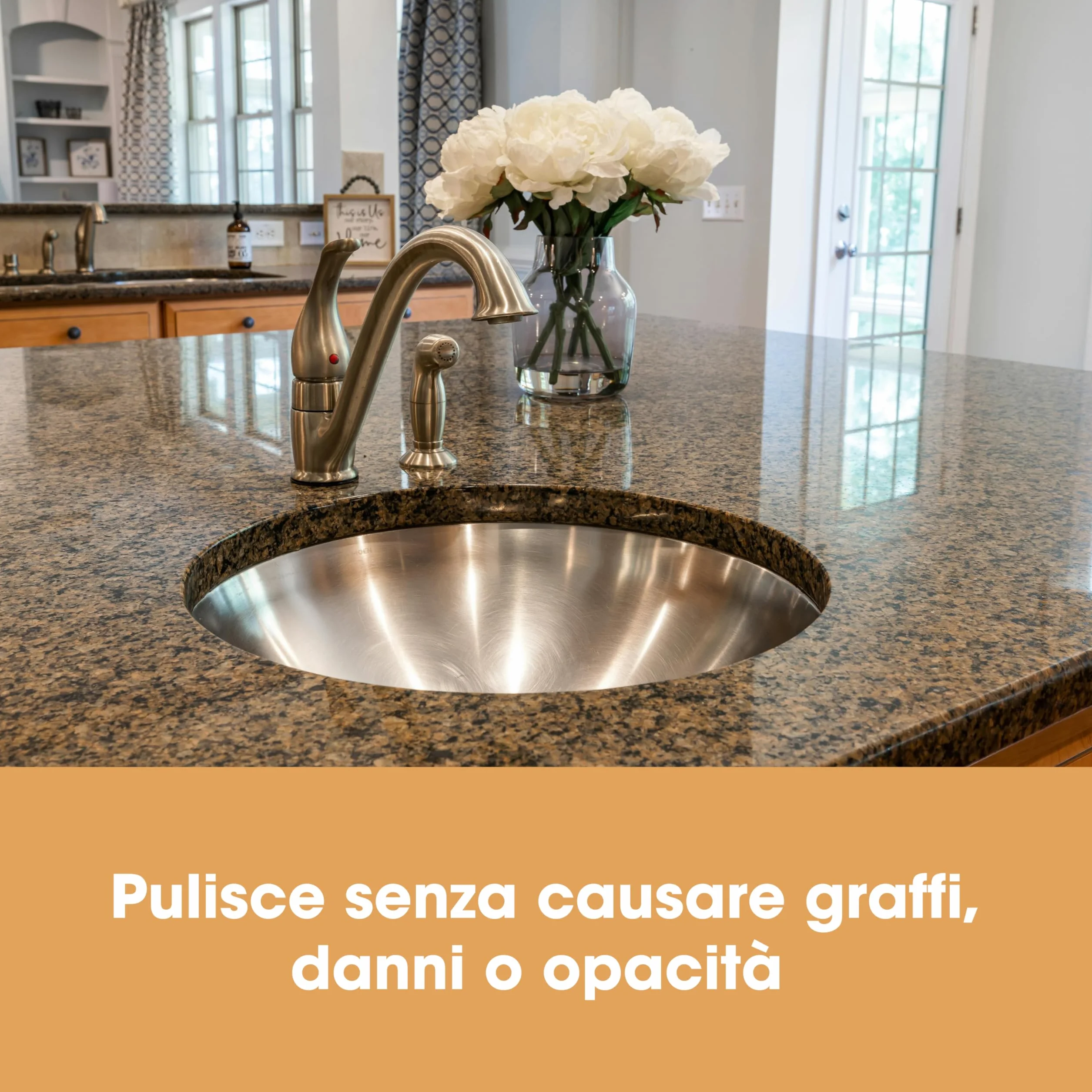 Furniture Clinic Spray Detergente per Granito e Quarzo 500 ml Pulizia non Abrasiva Finitura Senza Macchie