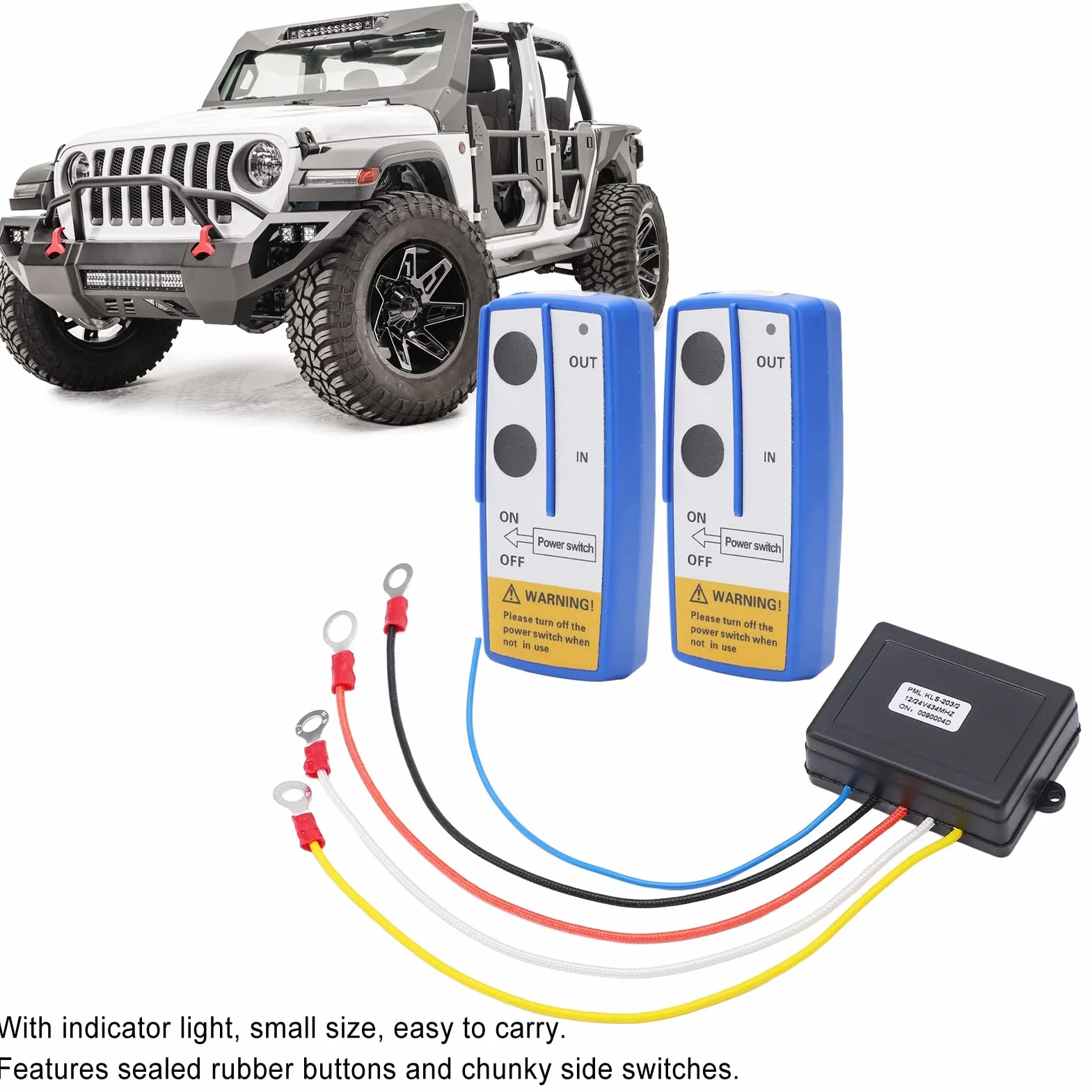 Kit Telecomando per Verricello Wireless 12V 24V 75ft Universale per Camion ATV SUV Auto