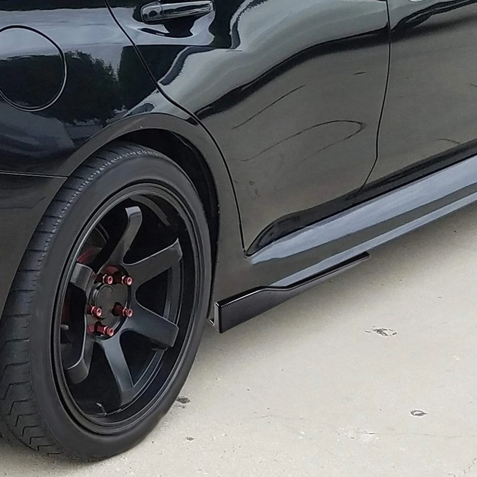 Spoiler per Ala per Auto, 2 Pezzi Minigonne Laterali per Carrozzeria Auto 120 Cm / 47,2 Pollici Gonna Laterale per Auto Universale Splitter Labbro Nero Lucido Diffusore per Alette