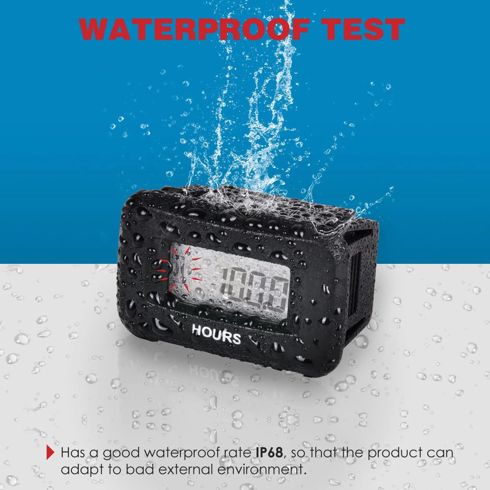 RQ-HM057AD Contaore a scatto, temporizzazione TOT, memorizzazione automatica dei dati, impermeabile IP68, utilizzato per pompe entrobordo e fuoribordo, generatori, tosaerba, modellini di bar