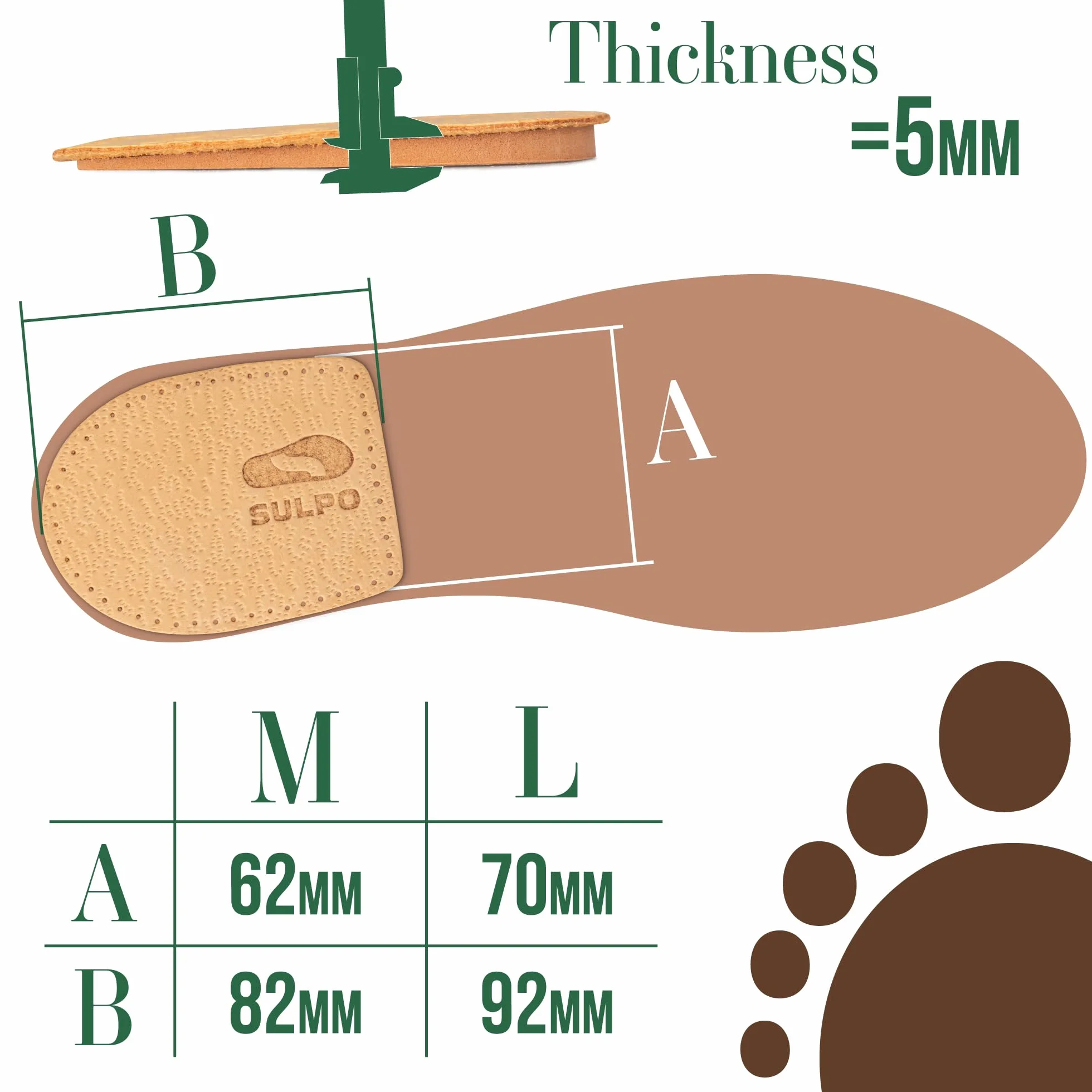 Solette con rialzo per tallone Sulpo 5 mm Beige 36-40
