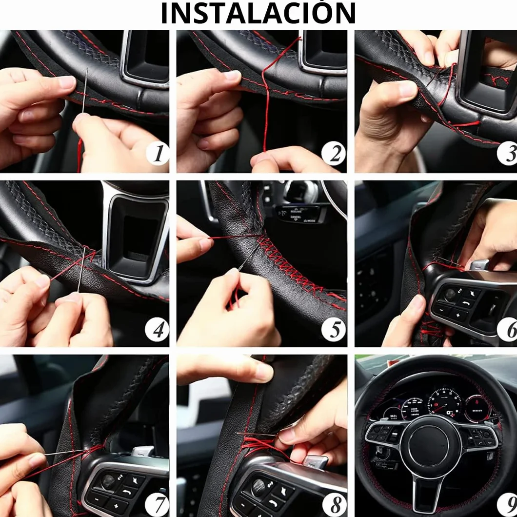 Coprivolante per auto universale cucito – Coprivolante auto in pelle