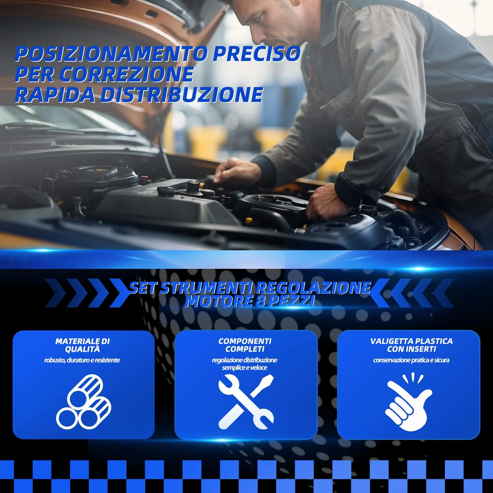 Set di attrezzi di regolazione del motore, cinghia dentata per motori a benzina 1.0 e 1.2 VTi, adatto per Citroën, Peugeot, Opel, Toyota, PSA EB0 (ZMZ), EB2 (HMZ), OEM 0109-2A 0109-2B
