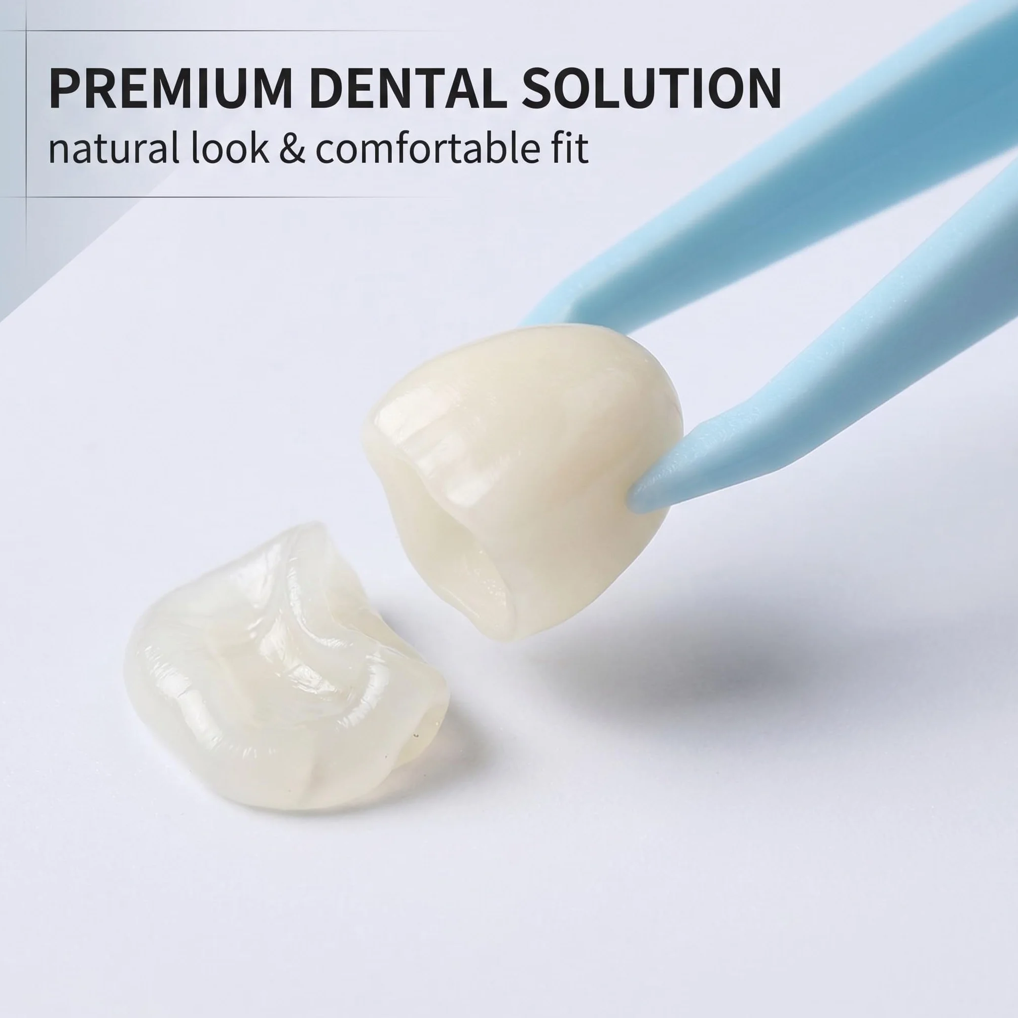 Faccette Dentali Professionali 100 Pezzi, Kit Riparazione Dentale con Custodia, Denti Finti per Anteriori e Posteriori