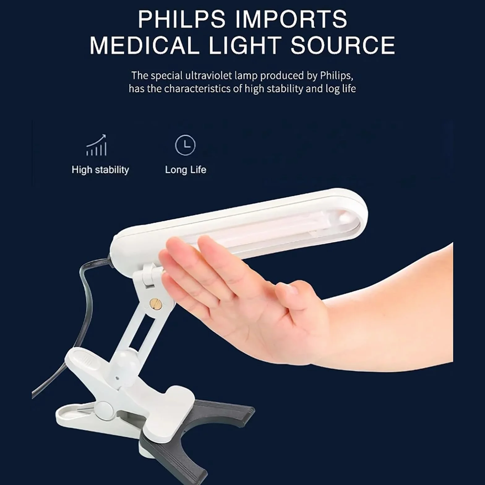 Lampada UVB per fototerapia pelle corpo 48 cm² con timer occhiali portatile
