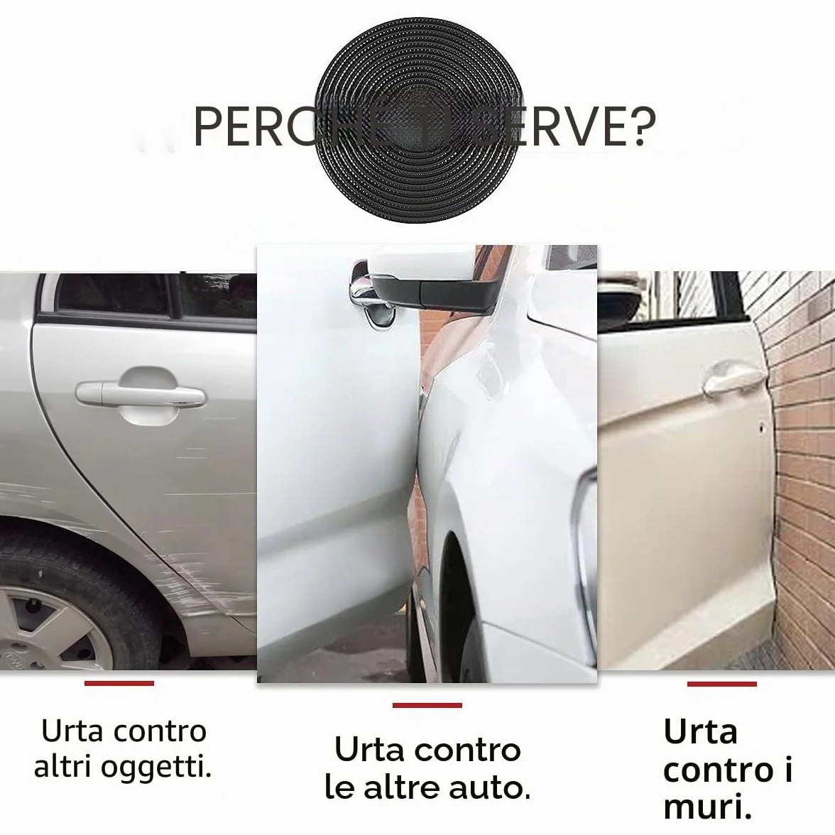 URAQT 5.5 M Protezione Porte Auto, Protezione per Bordi Auto in Gomma, Guarnizione Porta Auto a forma di U, Autoadesivo per la Maggior Parte delle Automobili (Nero)