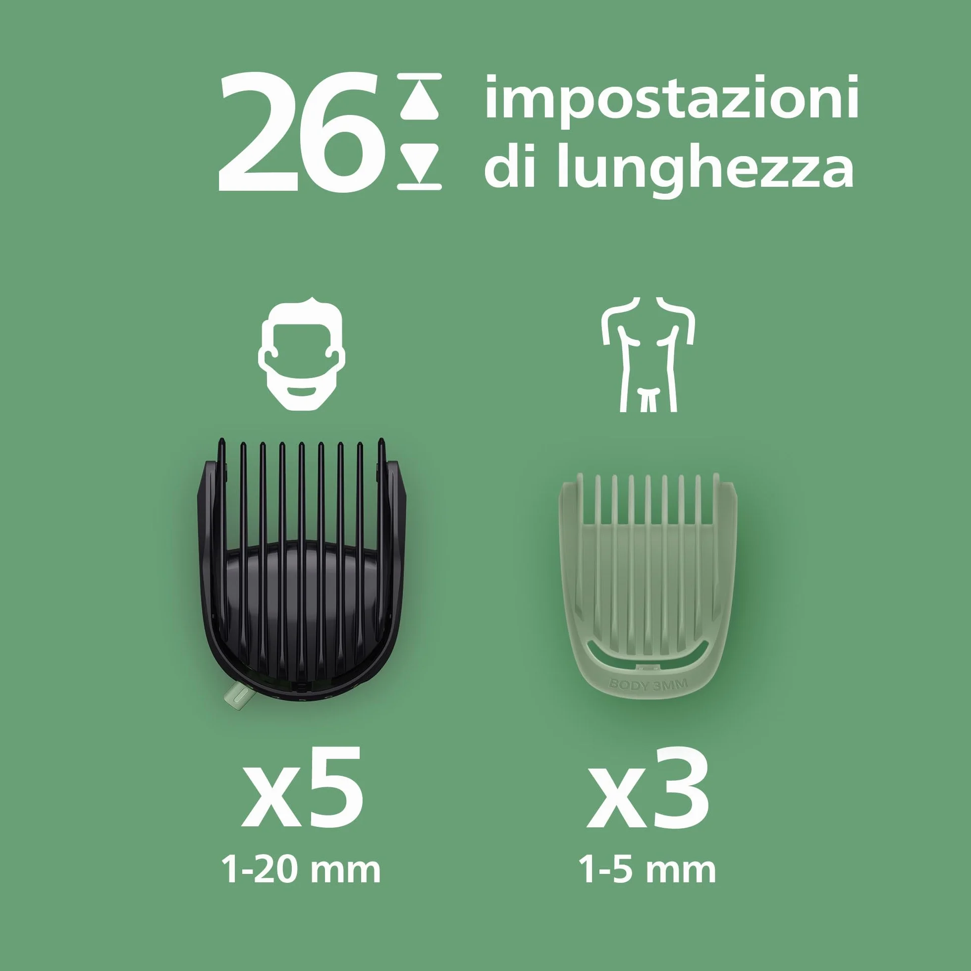 Philips Serie 7000 Multigroom 17 w 1 - Trymer do brody, włosów i ciała, lame metalowe, 26 ustawień długości (0,5-20 mm), MG7961/15