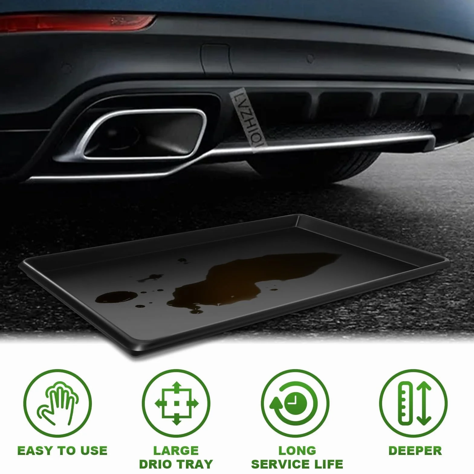 Poweka 3 Vasca di Raccolta per Auto, 90 x 60 x 4 cm, Vaschetta Dell'olio del Telaio Universale, Vasca Raccolta Olio Motore, Mantenere Il Garage Sicuro e Pulito