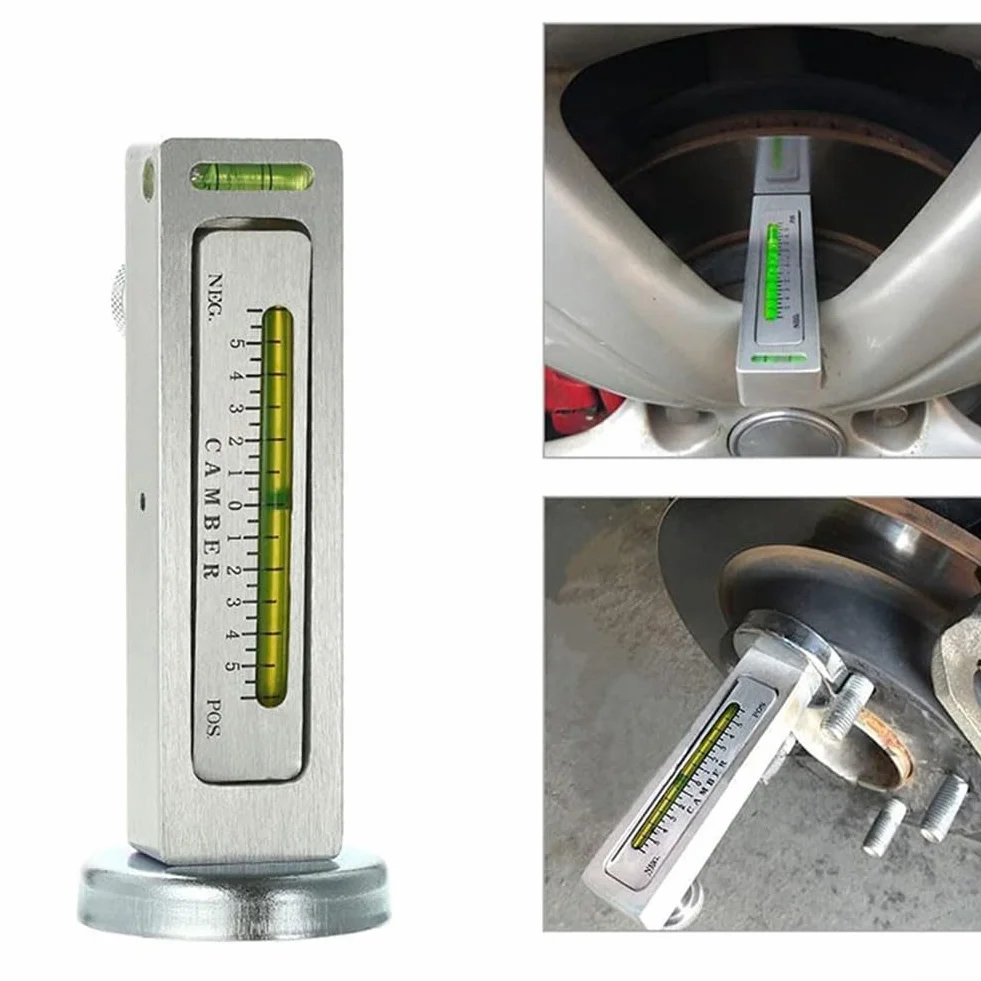 Calibro magnetico per auto | Strumento di allineamento ruote in lega di alluminio regolabile da -5 a 5 gradi