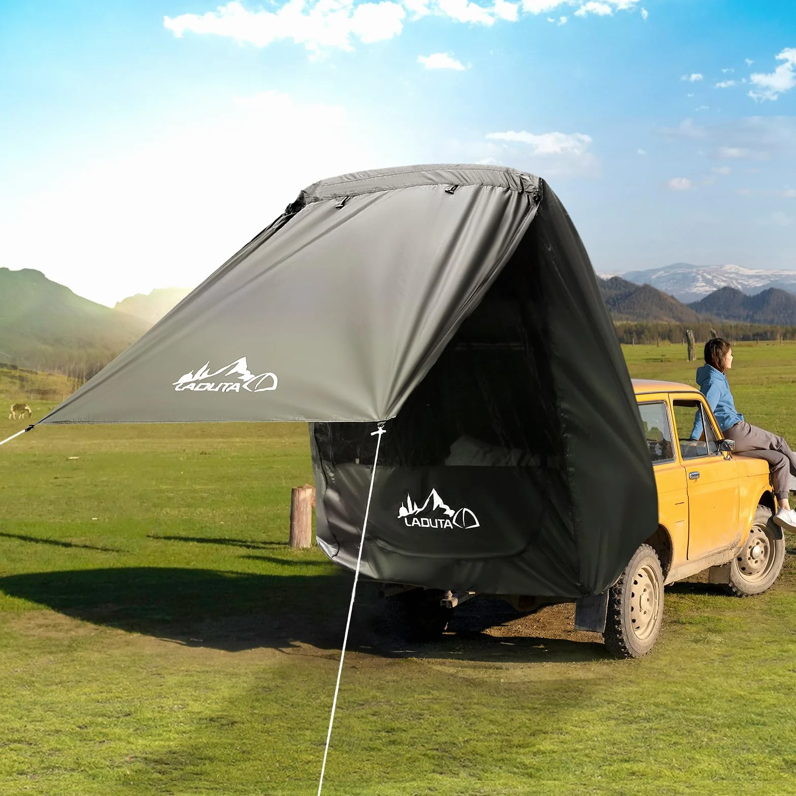 Tenda Parasole per Portellone Posteriore B3 Protezione Solare Impermeabile SUV Campeggio