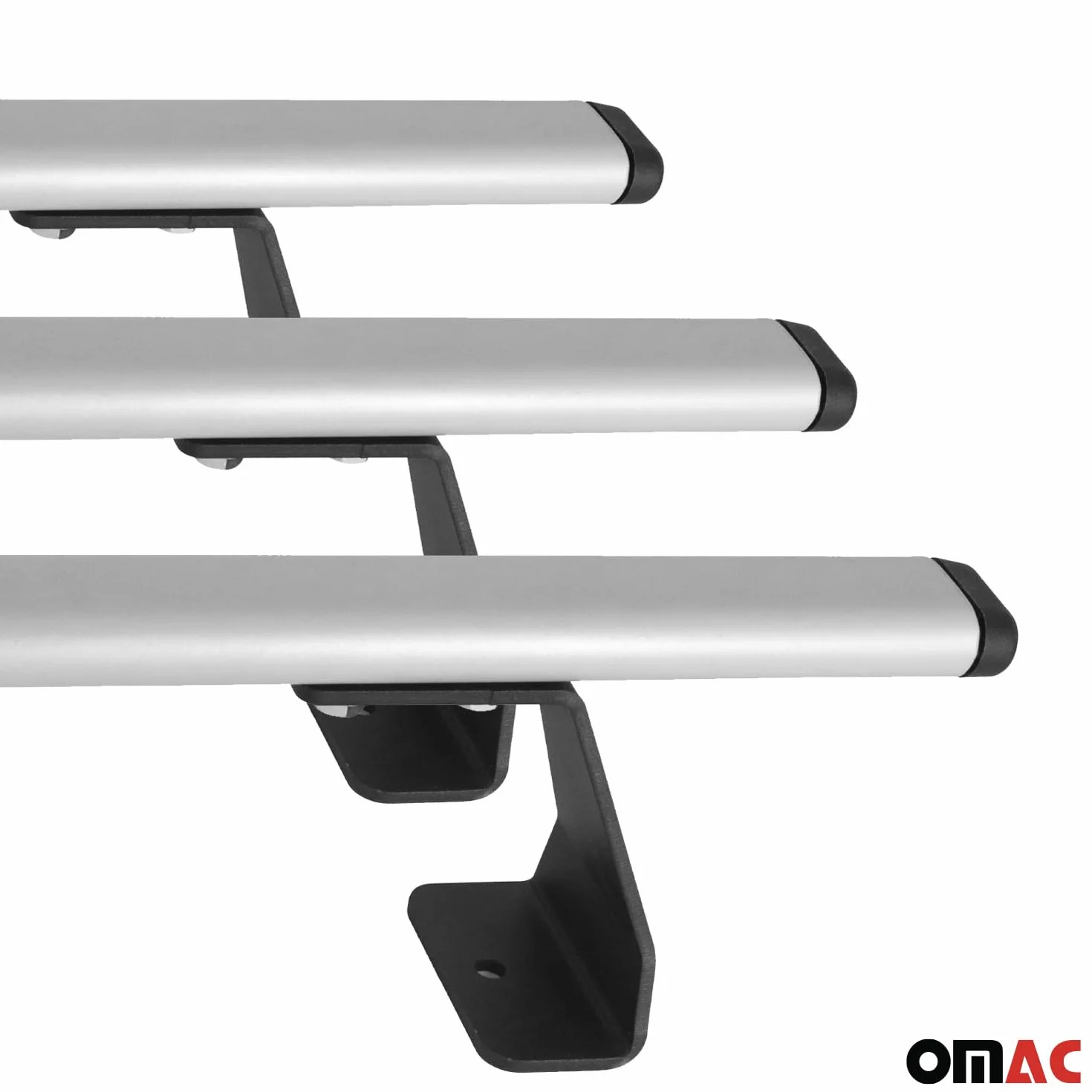 OMAC Heavy Duty Barre Portatutto Trasversali Compatibili con FIAT Doblo II 2010-2021 – 3 Stangen – Acciaio Argento