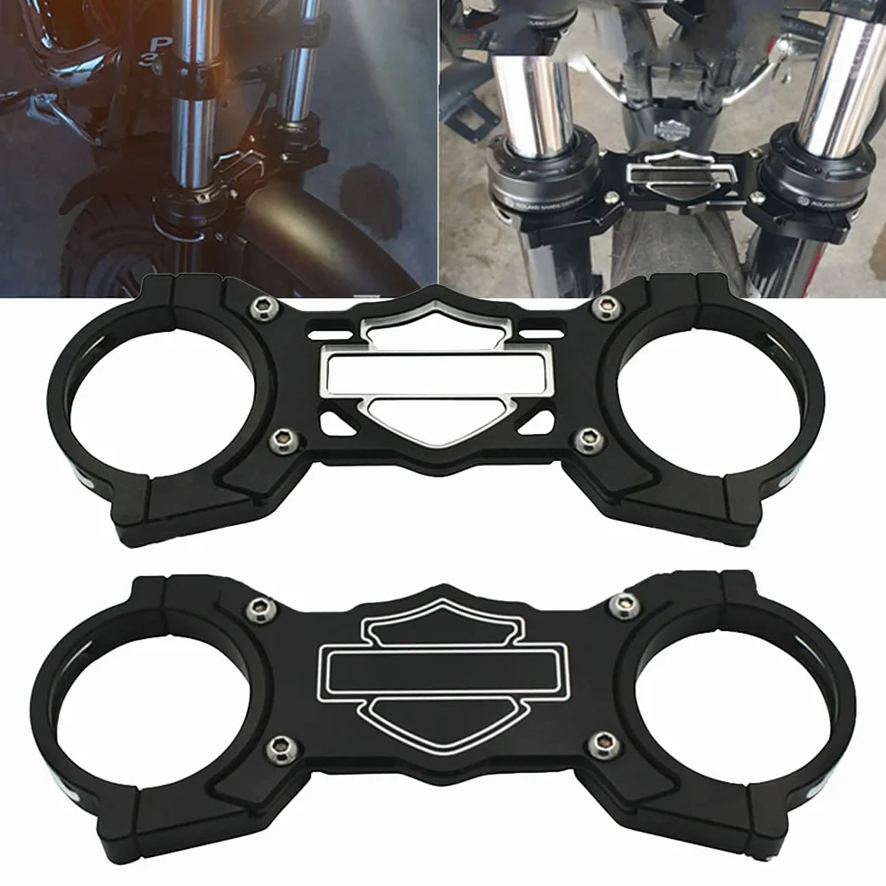 Moto Forcelle Forcella Anteriore Brace Balance Shock Staffa Sospensione Ammortizzatore Stabilizzatore Supporto per Harley Sportster XLIron 883 1200 2004-2018 (A)