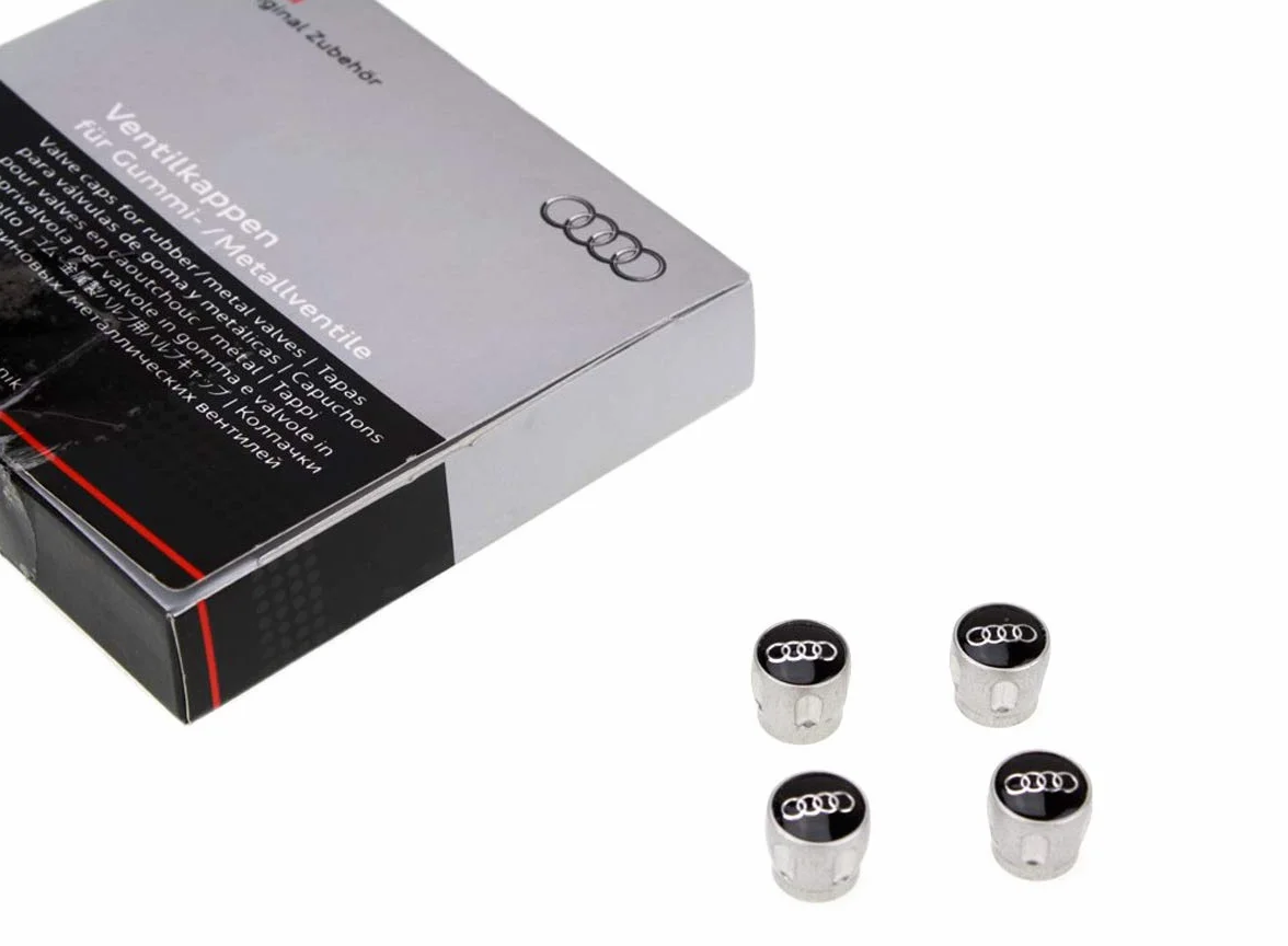 Audi Original Dust Cap Set di 4 Valvola del Pneumatico