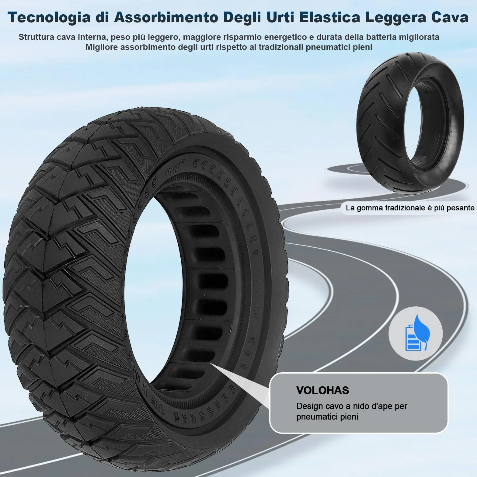 8,5 x 3 Pneumatici Solidi per KUKIRIN G2 Pro/KUKIRIN X1/Zero 9/Vsett 8/9/9+/Inokim Light 2 Monopattino Elettrico 8 1/2 x 3 Ruote di Ricambio in Gomma Piena, Pneumatici di Ricambio Pieni