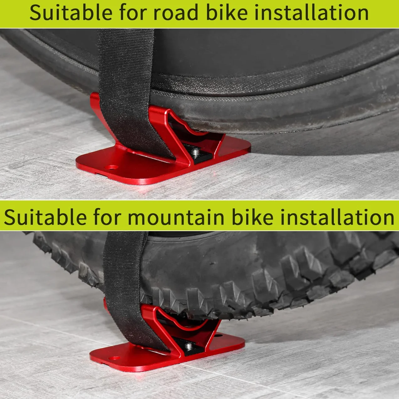 Supporto per Ruota Posteriore di Bicicletta, Supporto per Portapacchi Auto, Supporto di Installazione per Bicicletta da Strada e Mountain Bike, Trasporto Sicuro, Rosso