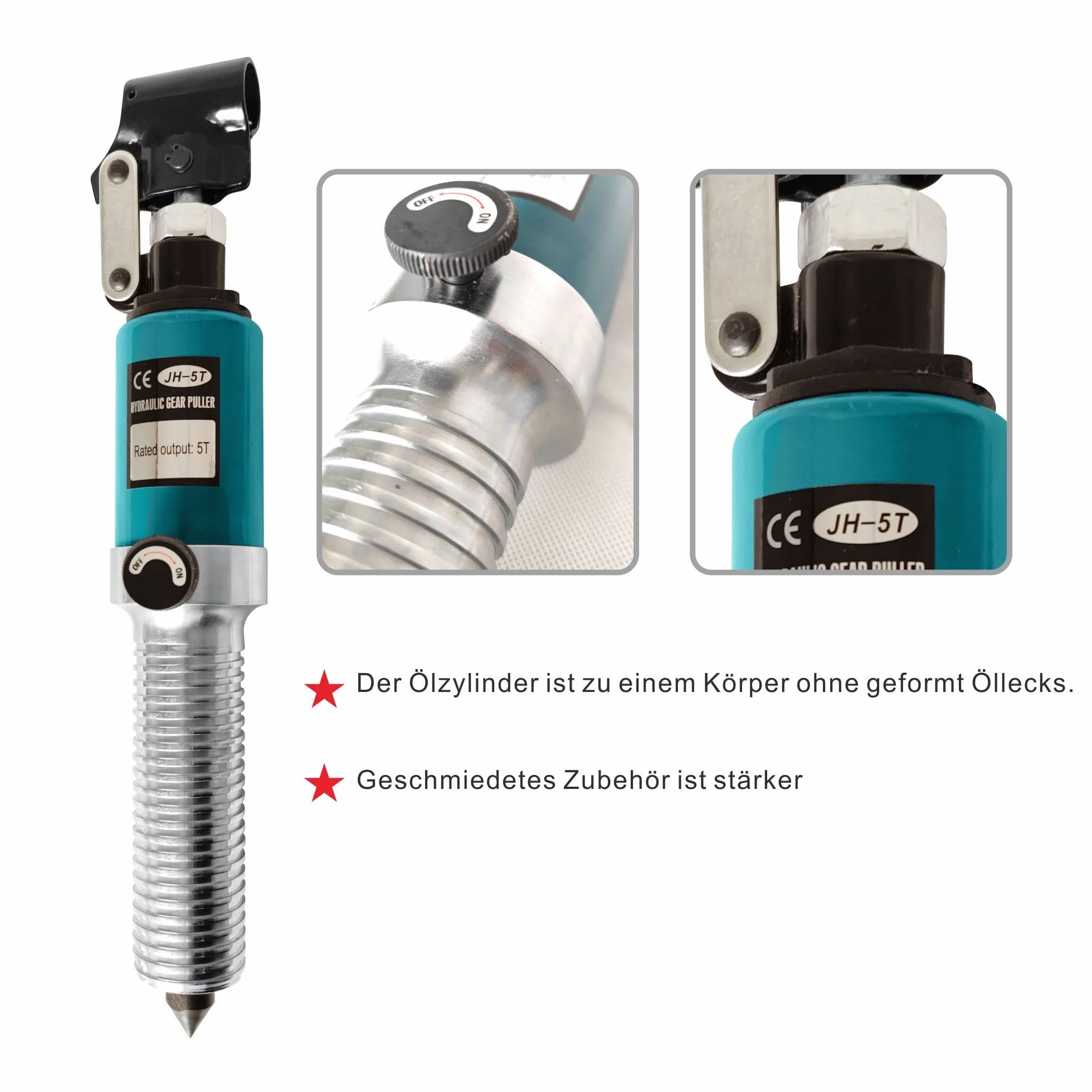 Estrattore idraulico integrale 5T kit trazione per mozzi flange pignoni cuscinetti
