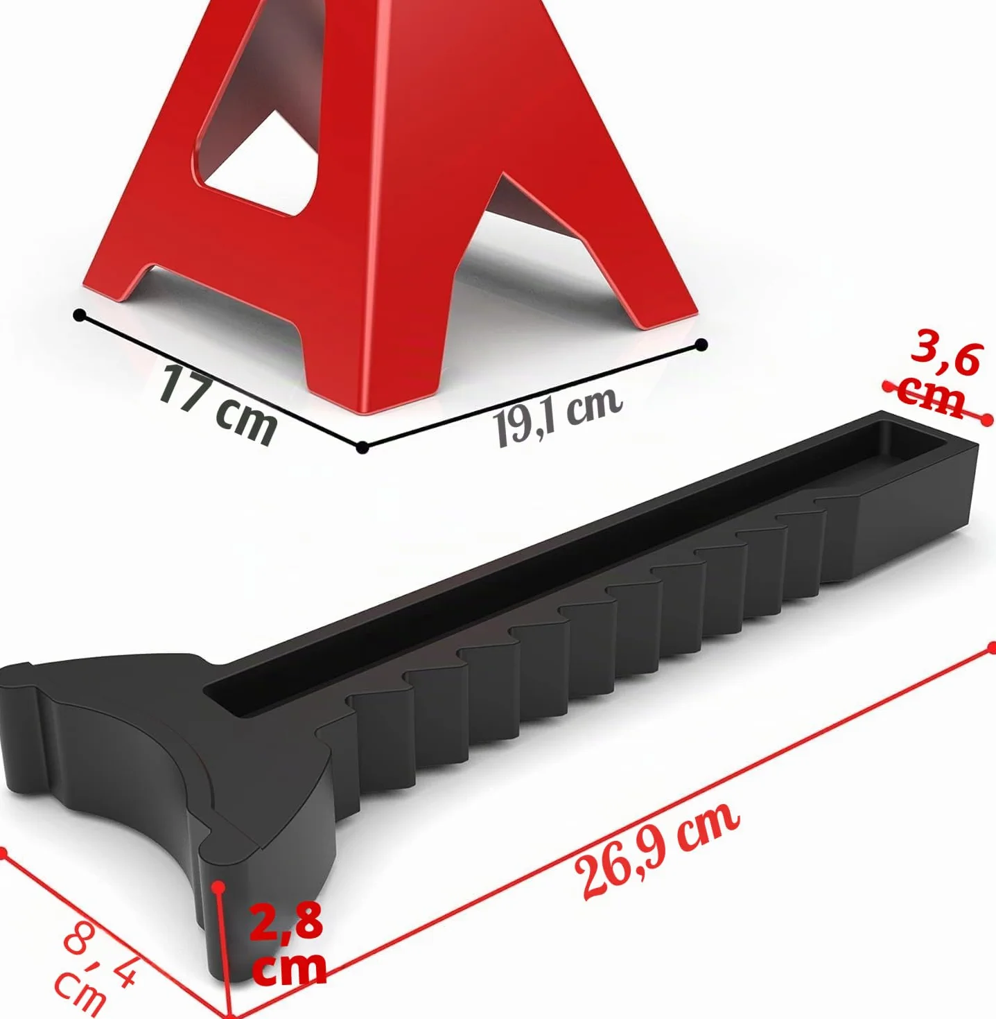 Torin Cavalletto in Acciaio T43002A 3 Tonnellate Doppio Bloccaggio Rosso 1 Paio
