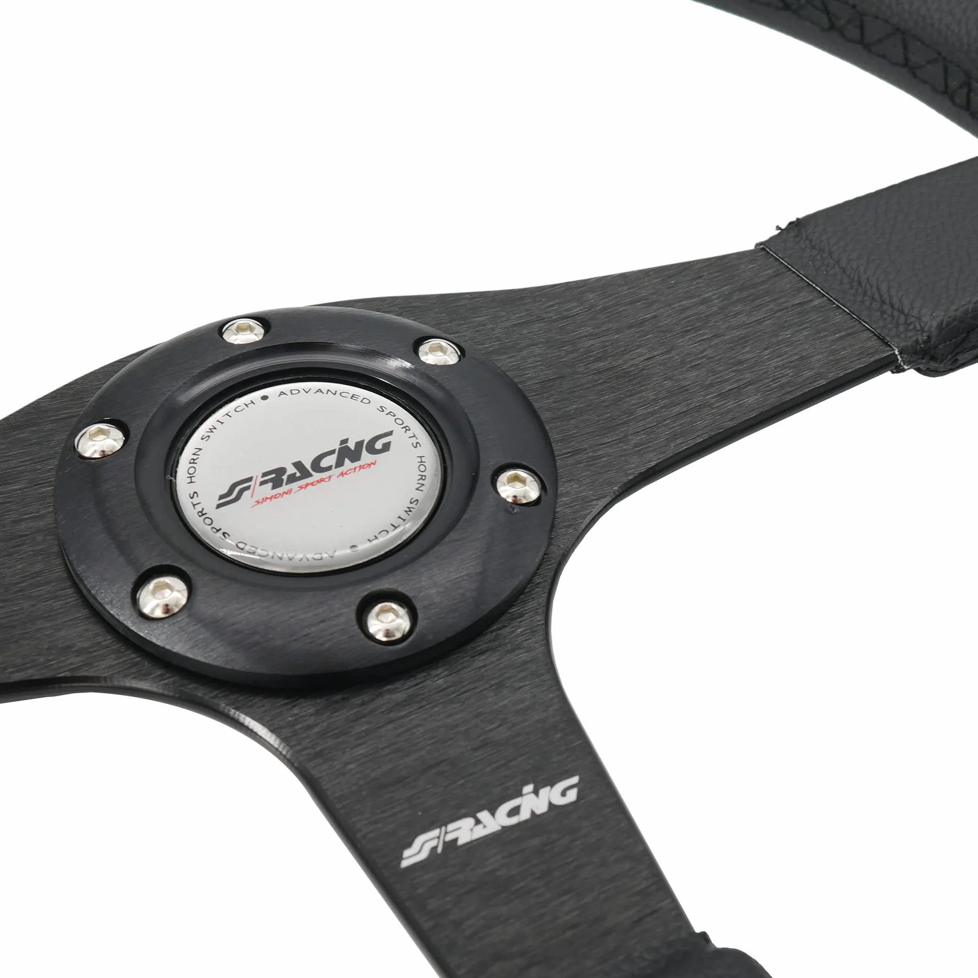 Simoni Racing Volante Sportivo Pelle Universale Nero