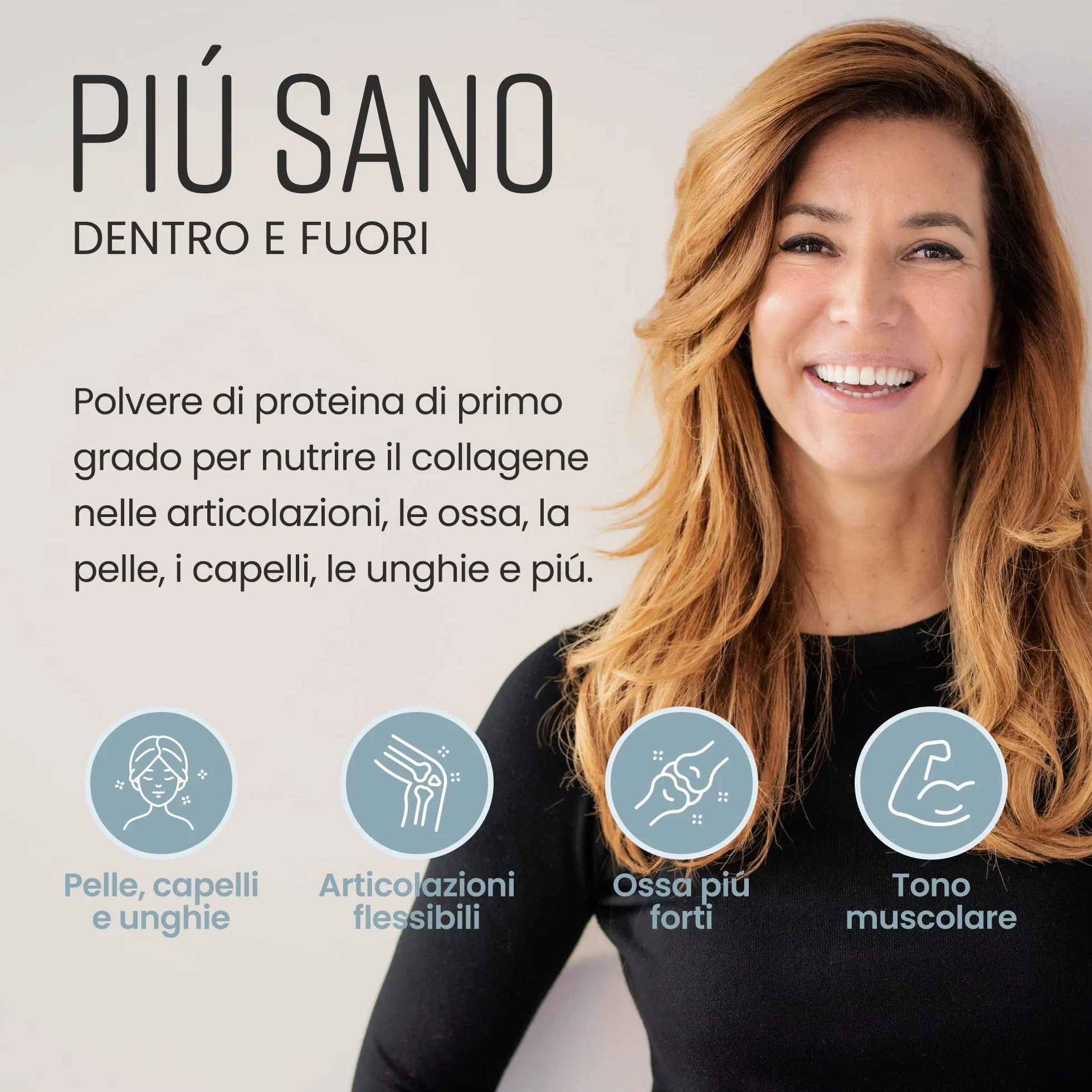 VitaBright Collagen in Polvere 500g Peptidi di Collagene Idrolizzato Bovino Tipo 1 e 3 Grass Fed Puro