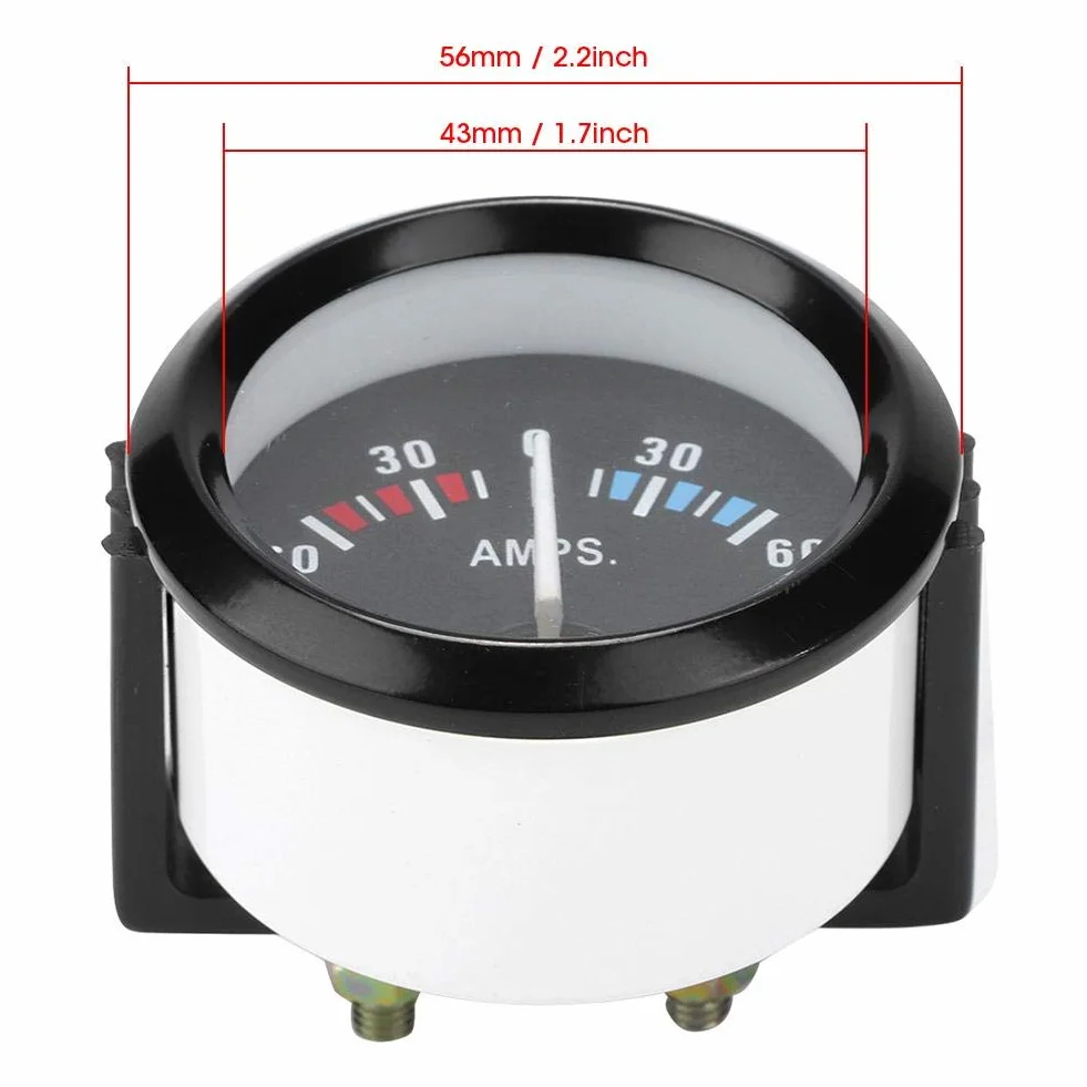12V 60-0-60 Amp Ammeter Meter Universal Ammeter 52m / 2in universale per veicolo//amperimetro coche 12v