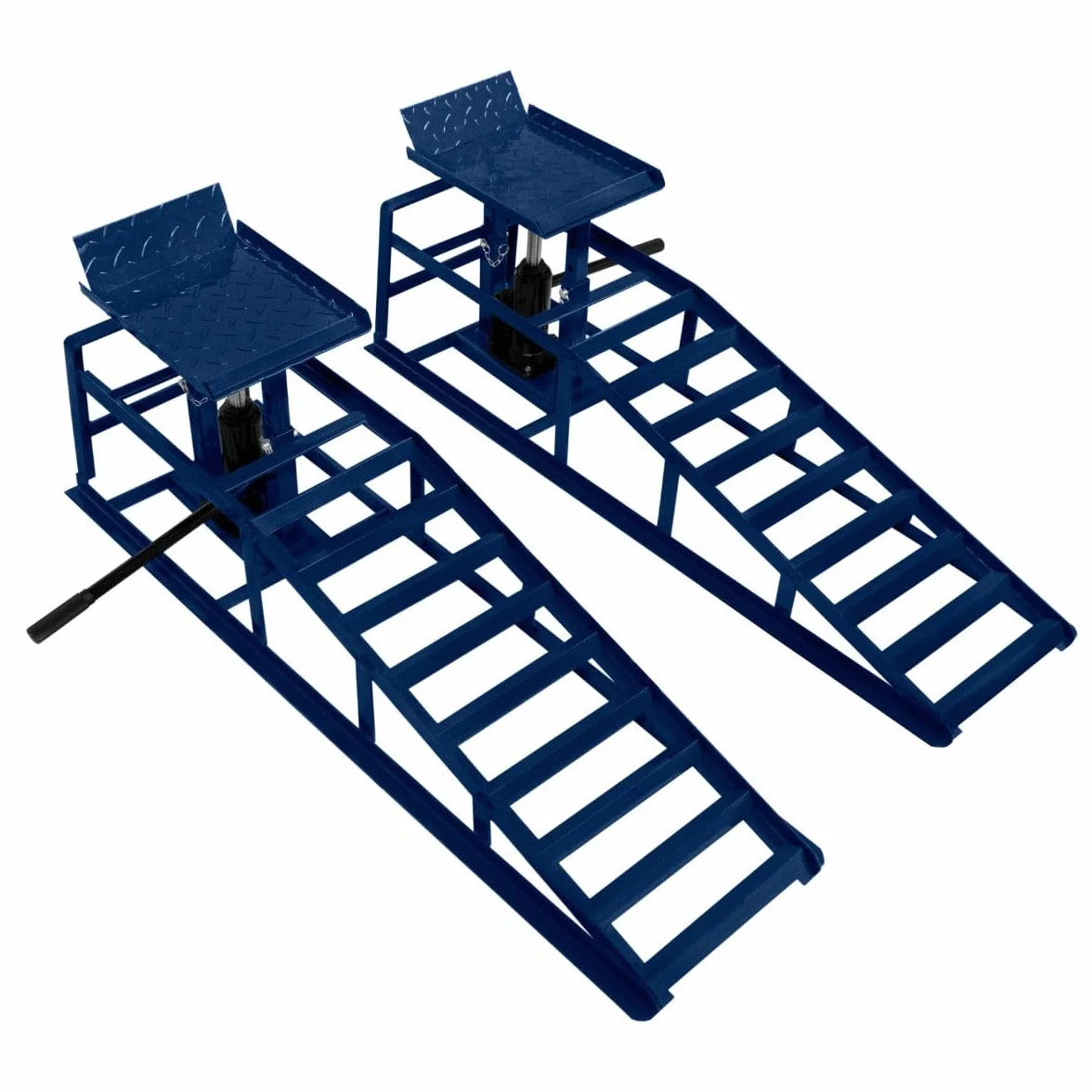 Rampe Idrauliche per Auto 2 Piattaforme di Sollevamento da 3 Tonnellate 3000kg Garage Officina Van Auto Rampa di Carico 34x26cm Altezza della Piattaforma Regolabile 270-375 mm Larghezza Massima 245mm