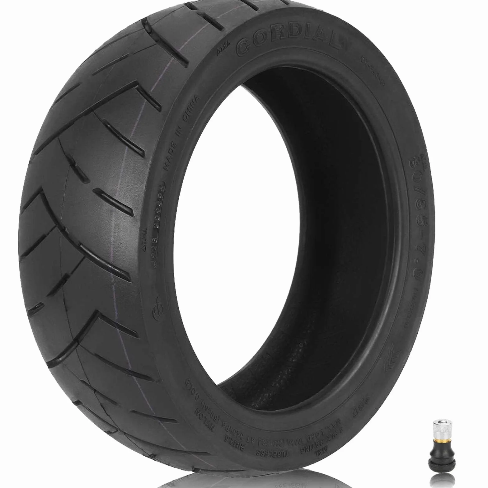 Lot de 1 pneumatico Tubeless 80/55-7,0 (10,5 x 3,0) per scooter elettrico Segway Ninebot P65D, 10,5", pneumatico di ricambio, pneumatico senza camera d'aria, resistente, antiscivolo, in gomma per