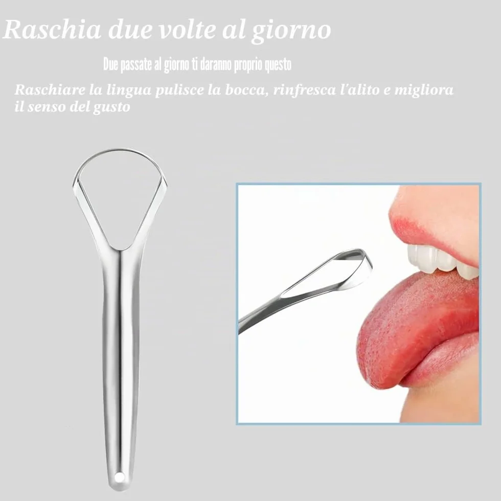 Raschietti per Lingua in Acciaio Inossidabile Antimicrobico Riutilizzabile